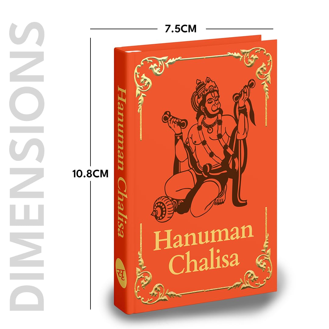 Hanuman Chalisa: Premium Hardback pocket book (English and Hindi), Hanuman ji ki Aarti, Bajrang Baan, Hindu Gods, Divine gift for daily chanting - Retail Maharaj