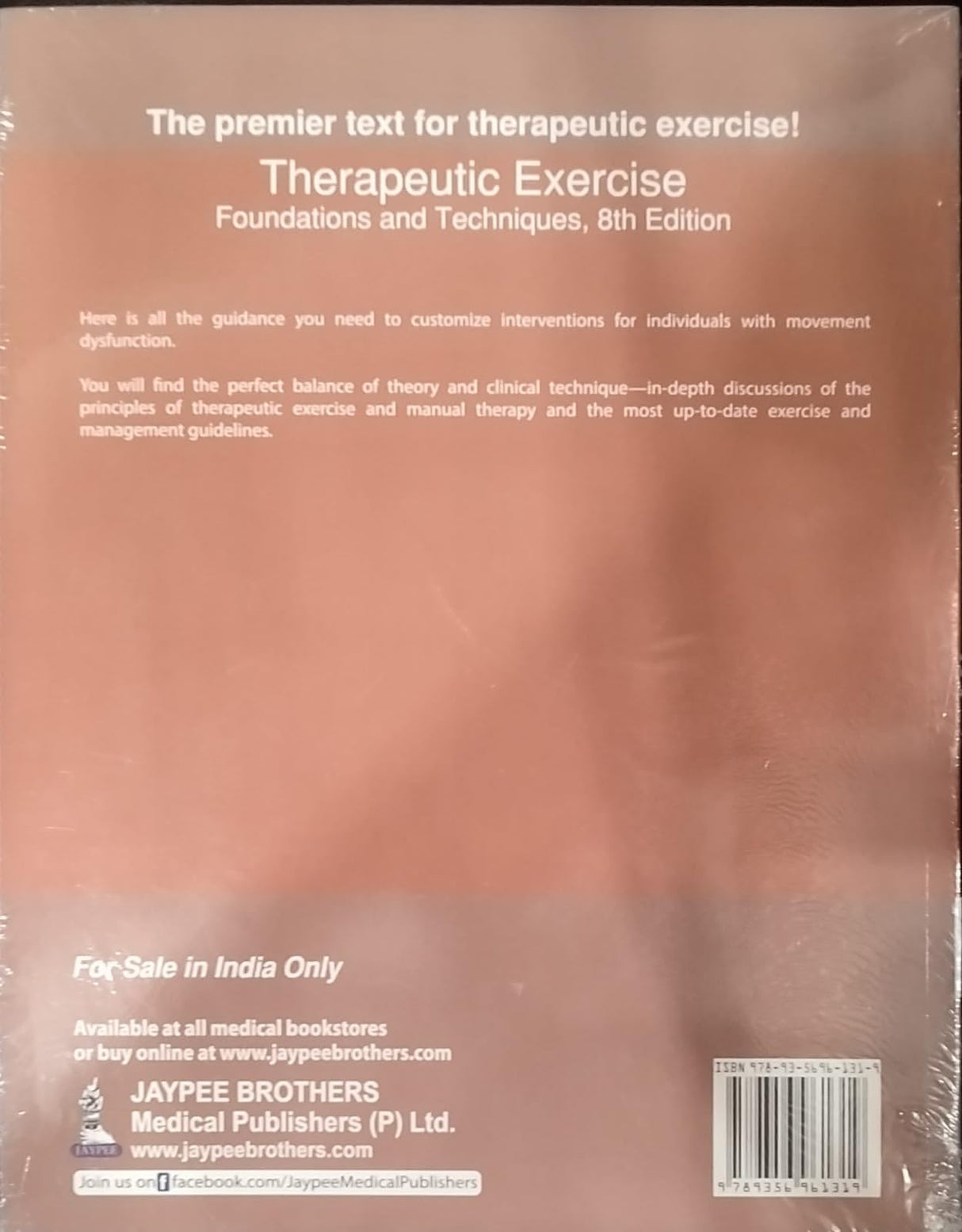 THERAPEUTIC EXERCISE FOUNDATIONS AND TECHNIQUES 8TH EDITION, 2023