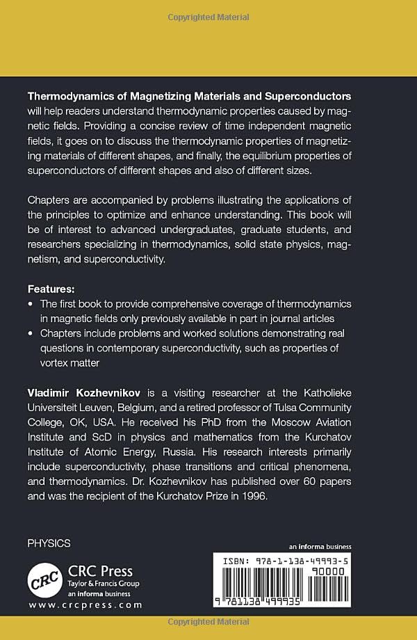 Thermodynamics of Magnetizing Materials and Superconductors - Retail Maharaj