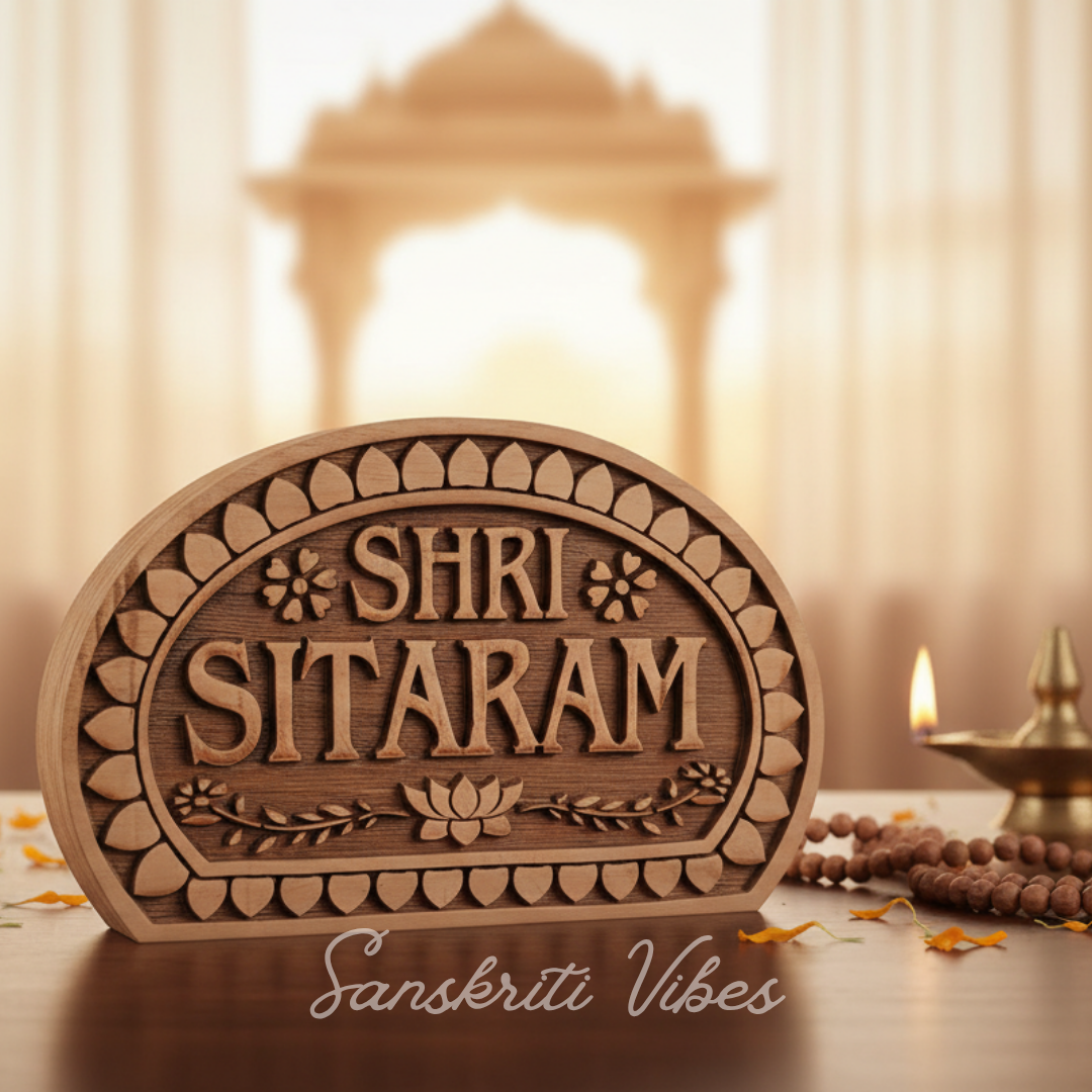 Shri Sita Ram Naam Seva Tamal Wood Idol – Handcrafted Statue for Home Temple