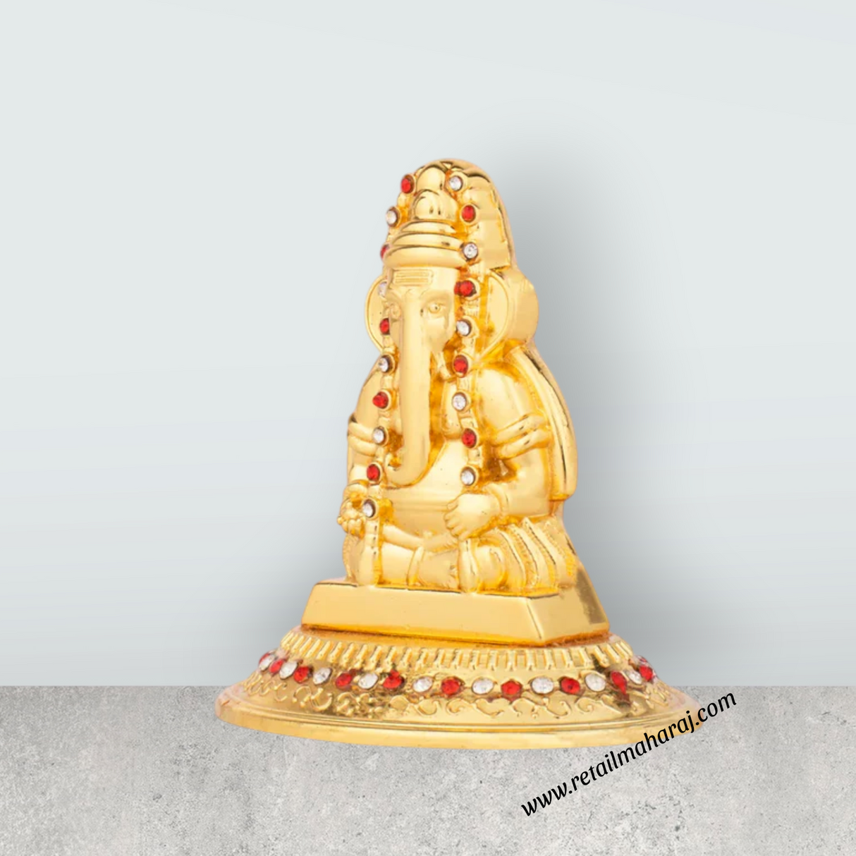 Ganesh Statue - 2.5 x 5 Inches | Metal Vinayaka Idol / Ganesh Idol for Pooja - Retail Maharaj