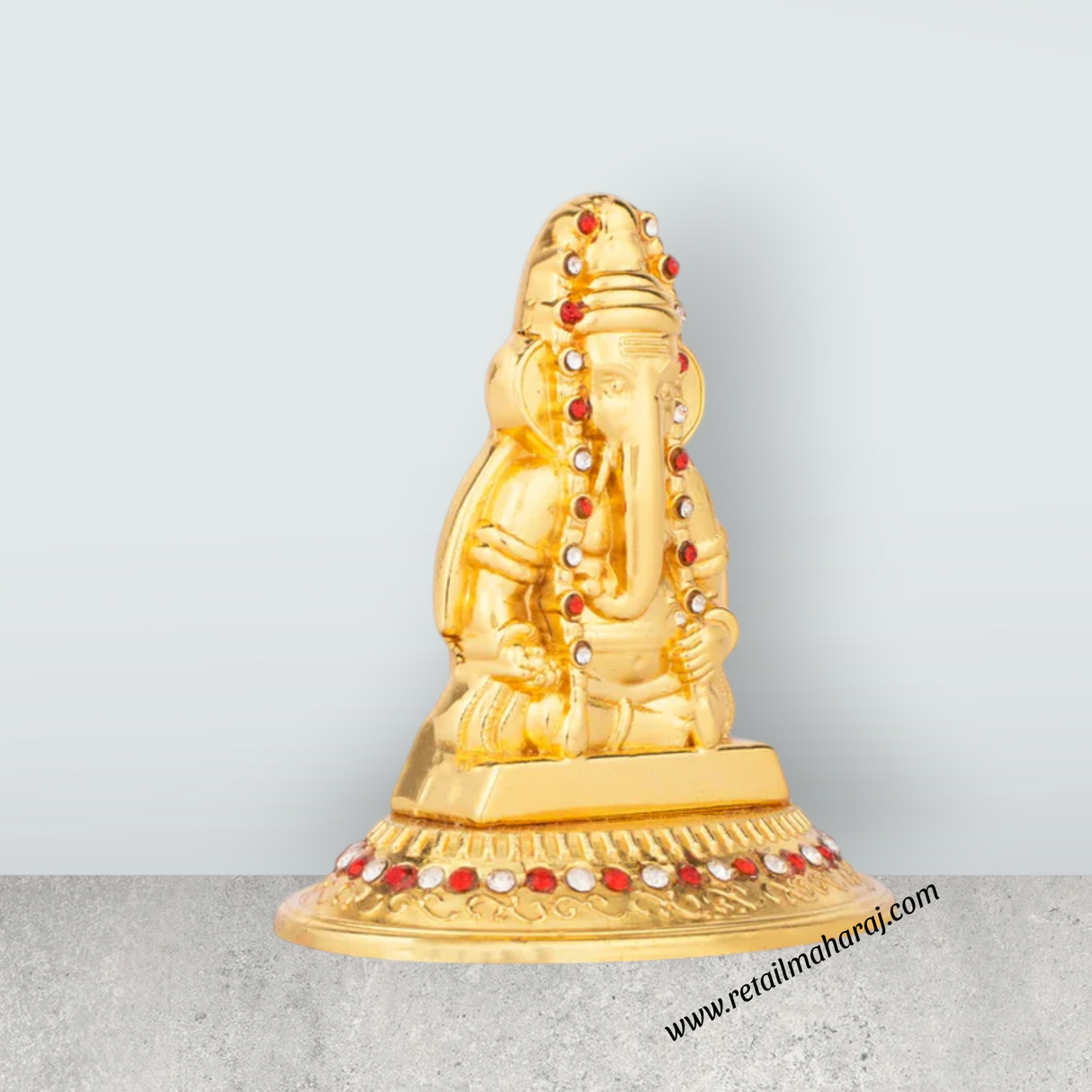 Ganesh Statue - 2.5 x 5 Inches | Metal Vinayaka Idol / Ganesh Idol for Pooja - Retail Maharaj