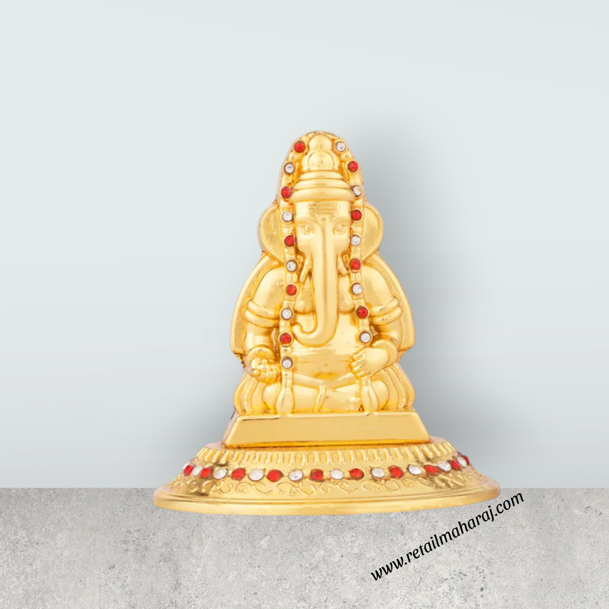 Ganesh Statue - 2.5 x 5 Inches | Metal Vinayaka Idol / Ganesh Idol for Pooja - Retail Maharaj