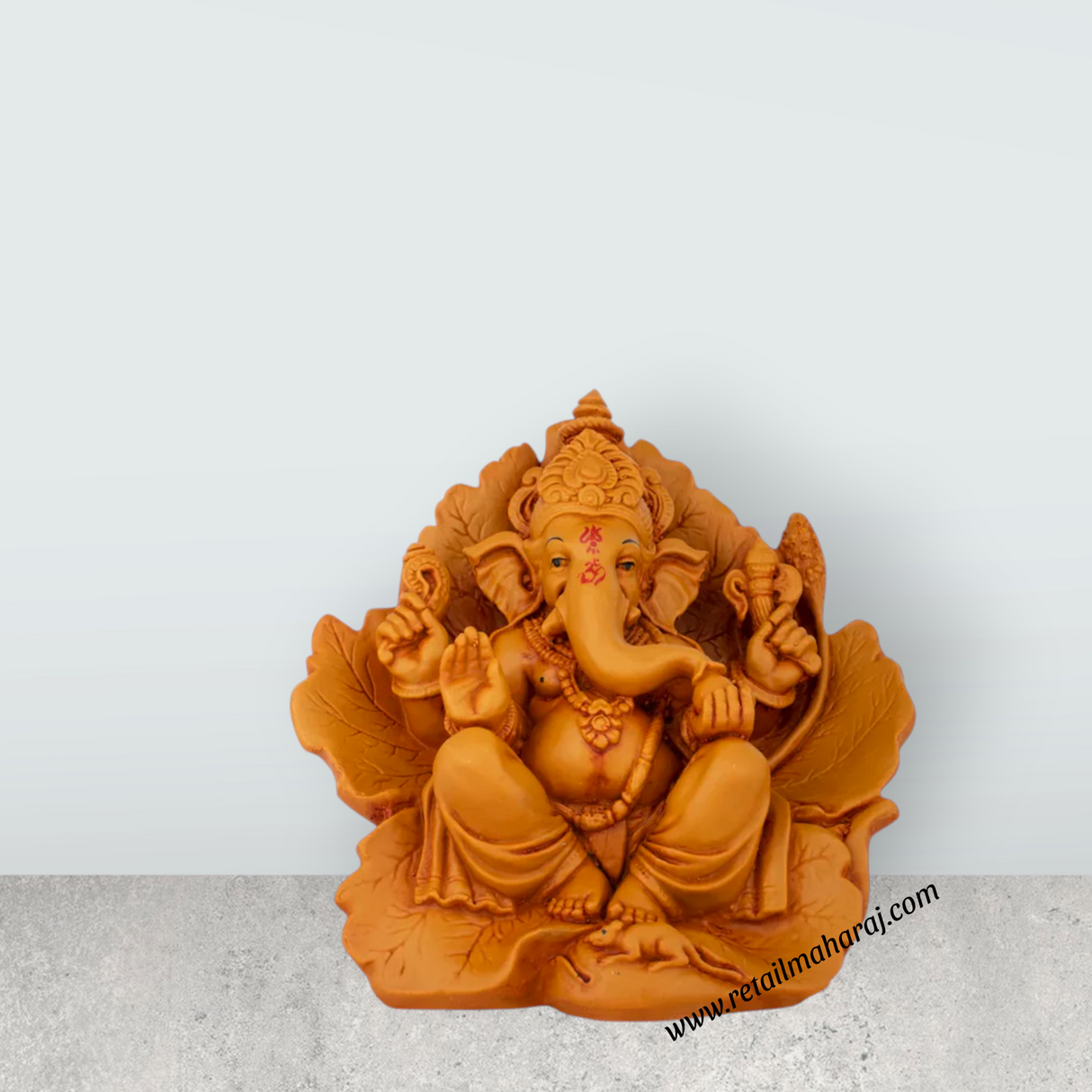 Ganesh Statue - 7 x 4 Inches | Wooden Polish Statue/ Vinayaka Idol / Ganesh Idol for Pooja - Retail Maharaj