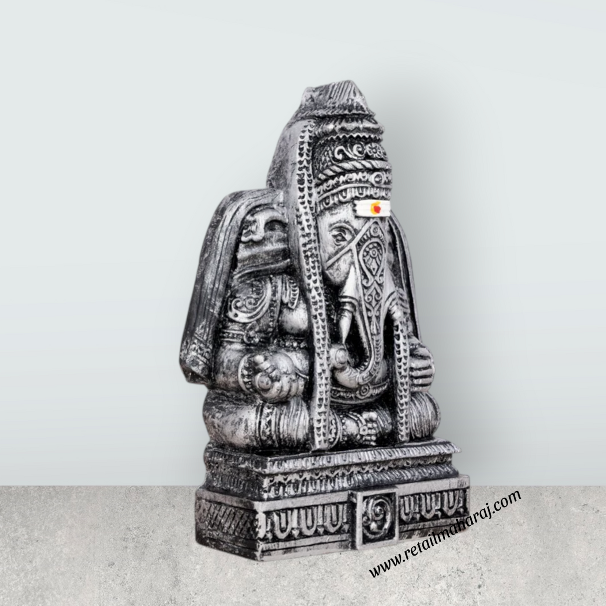Pillayarpatti Ganesh Murti - 6 x 4 Inches | Resin Statue/ Stone Polish Ganpati Murti for Pooja - Retail Maharaj