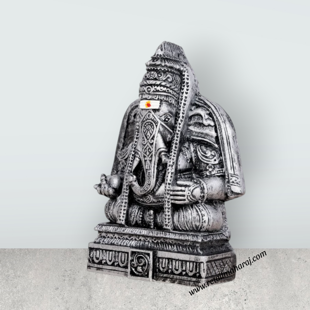 Pillayarpatti Ganesh Murti - 6 x 4 Inches | Resin Statue/ Stone Polish Ganpati Murti for Pooja - Retail Maharaj
