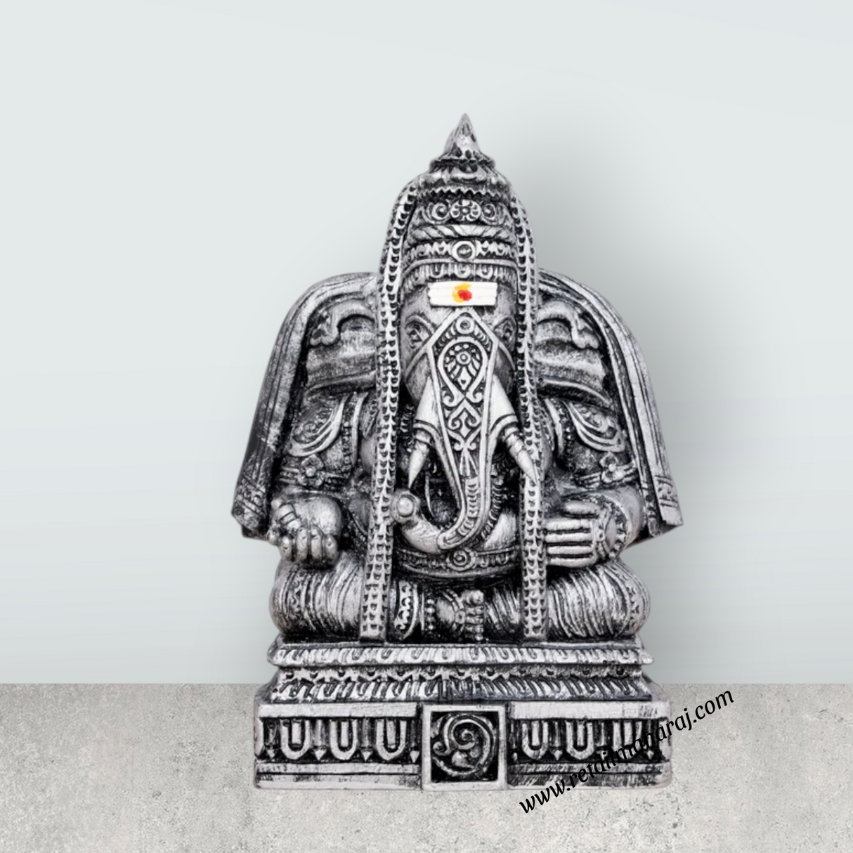 Pillayarpatti Ganesh Murti - 6 x 4 Inches | Resin Statue/ Stone Polish Ganpati Murti for Pooja - Retail Maharaj