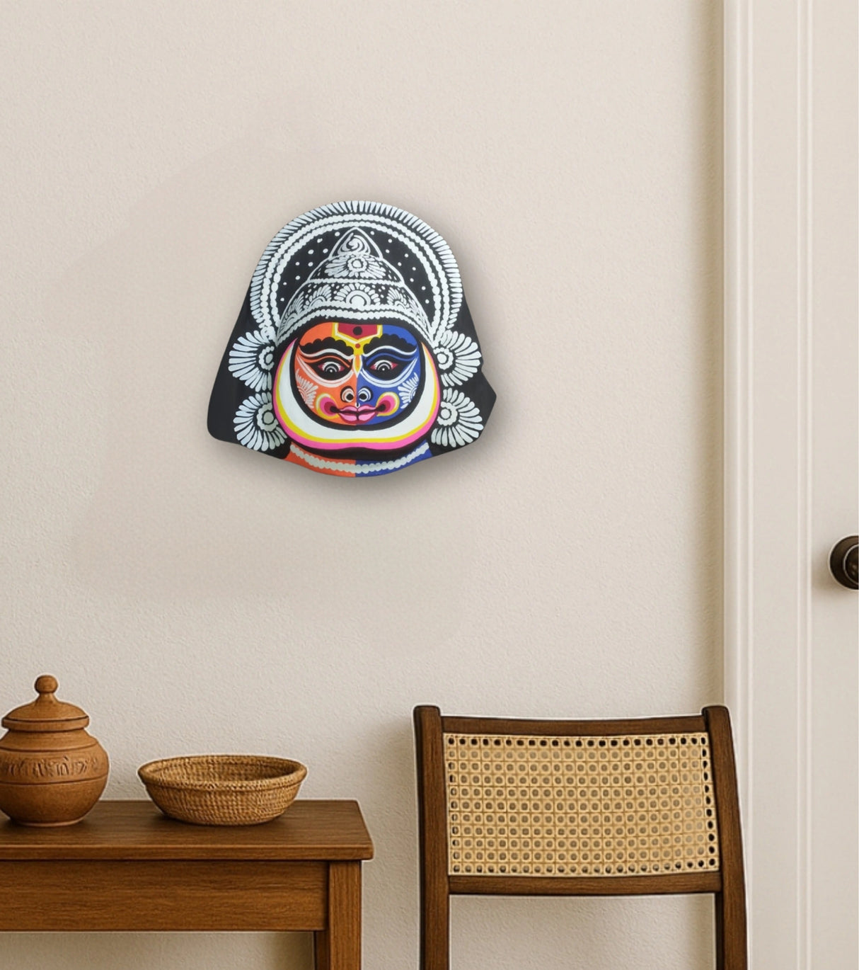 ShyamRang – The Kathakali Spirit of Purulia – Hand-Painted Folk Art Mask - Retail Maharaj