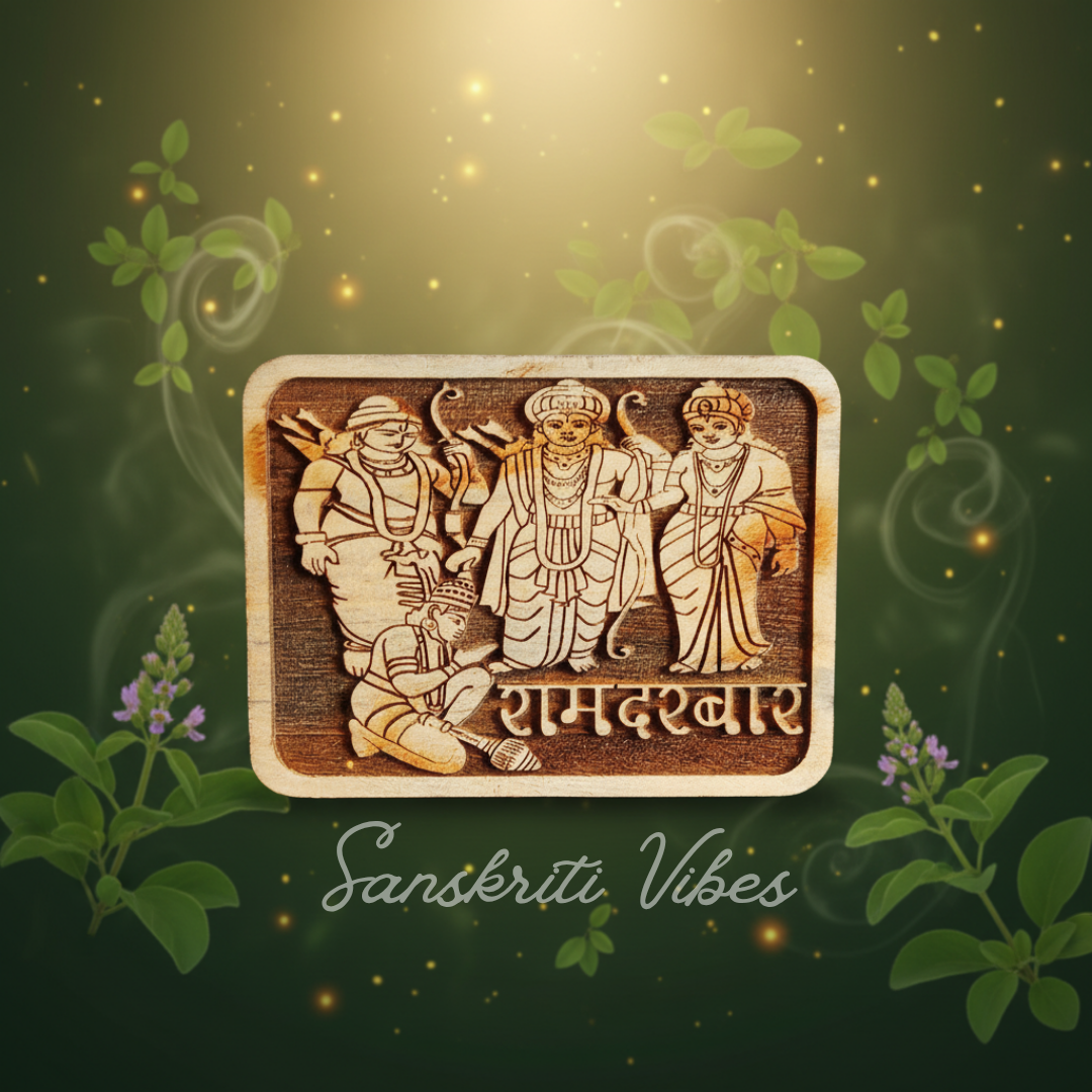 Tulsi Ram Darbar Naam Sewa for Temples – Handcrafted Tulsi Wood Idol for Home Temple