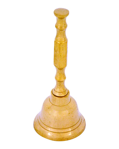 Small Puja Bell with Brass Handle – Bronze Bell for Spiritual Rituals - Retail Maharaj