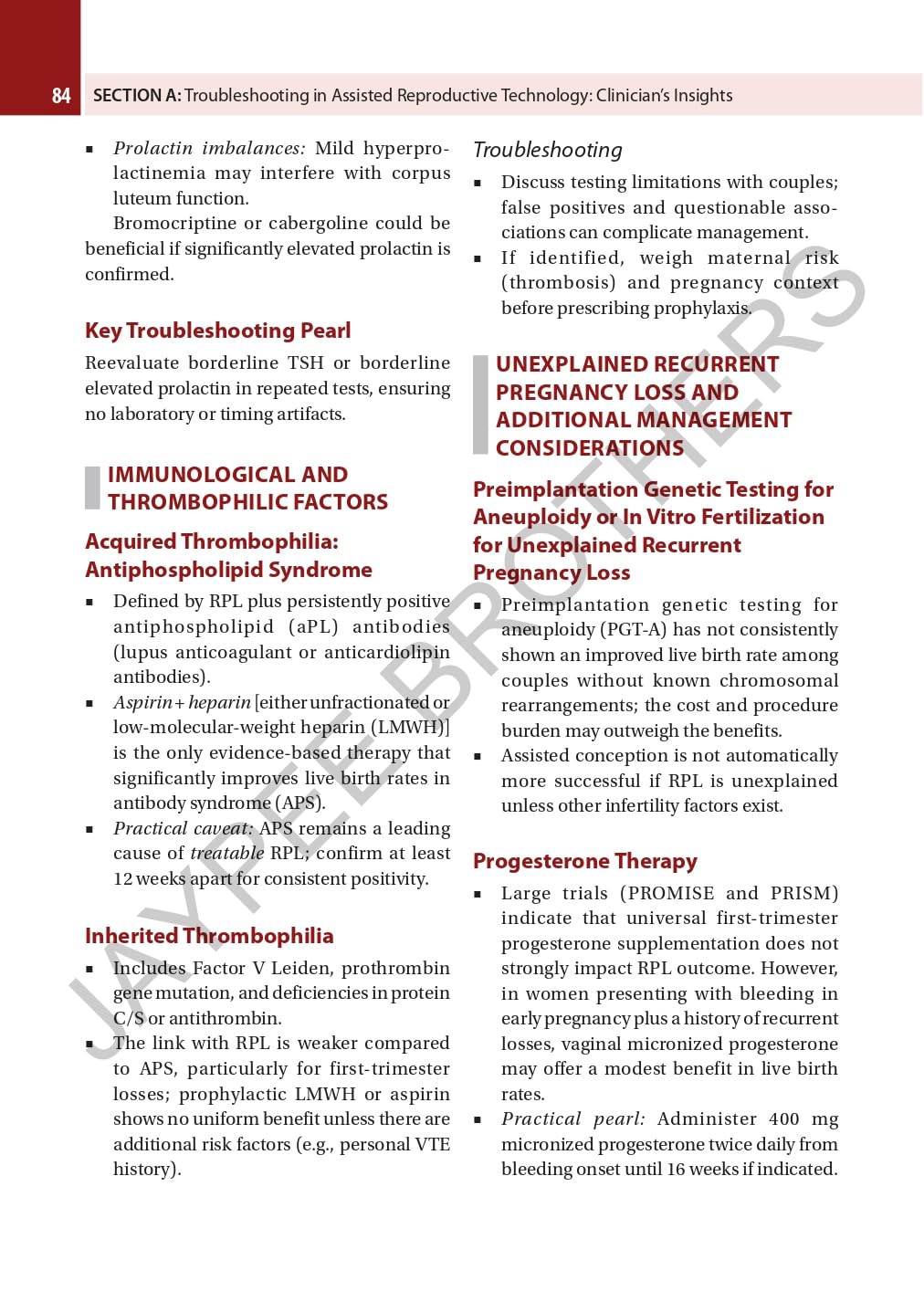 TROUBLESHOOTING IN ASSISTED REPRODUCTIVE TECHNOLOGY