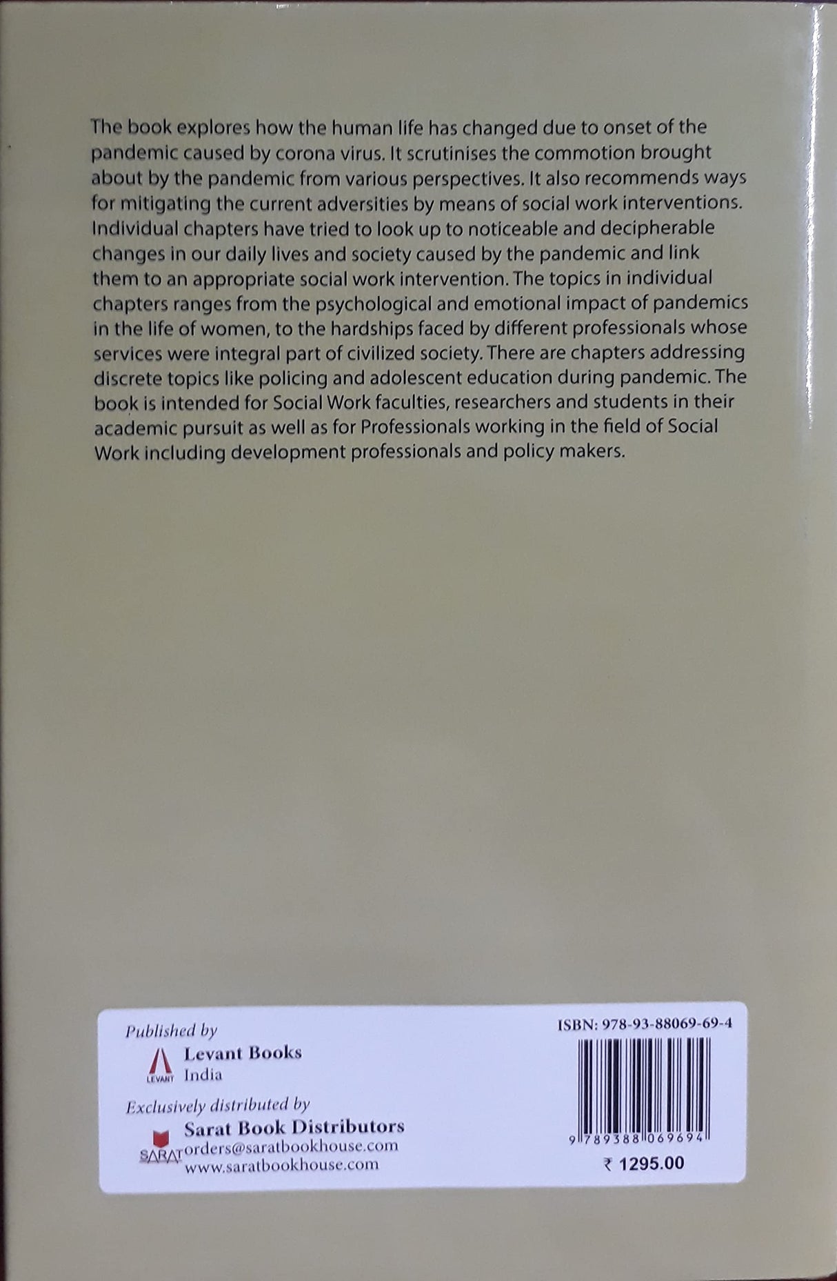 Pandemic and Social Work: Human Perspectives (Social Work) By Tanuka Roy Sinha,Surajit Sarkar Published in 2021 (9789388069694) - Retail Maharaj