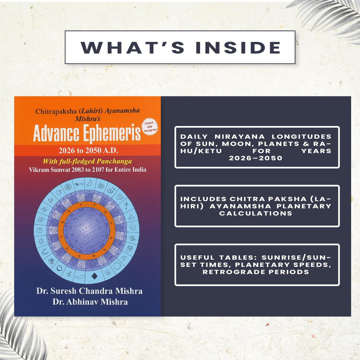 Mishra's Advance Ephemeris 2026-2050, Astrological Reference Book - Retail Maharaj