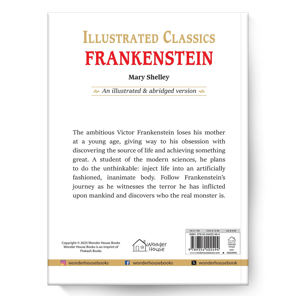 Frankenstein : Illustrated Abridged Children Classics English Novel with Review Questions - Retail Maharaj