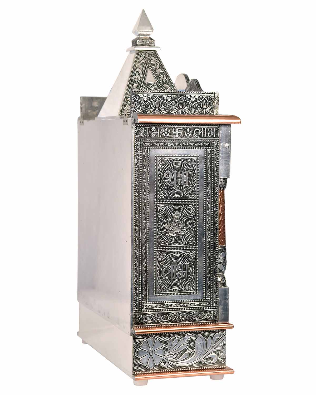 Ghar Mandir: Wall-Hung Aluminium & Copper Mandir (25" x 15") - Retail Maharaj