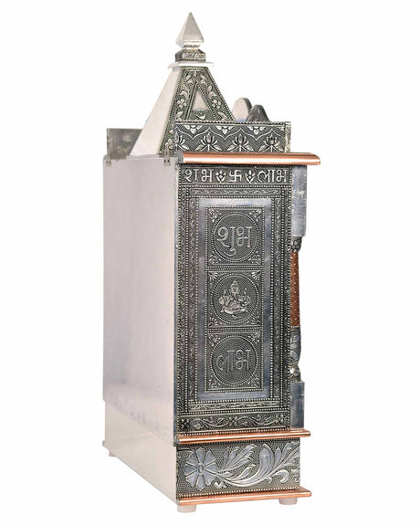 Ghar Mandir: Wall-Hung Aluminium & Copper Mandir (25" x 15") - Retail Maharaj