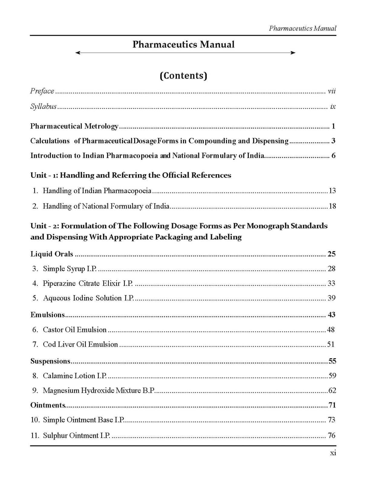 Pharmaceutics Manual For Diploma in Pharmacy Students 1st Year - Retail Maharaj