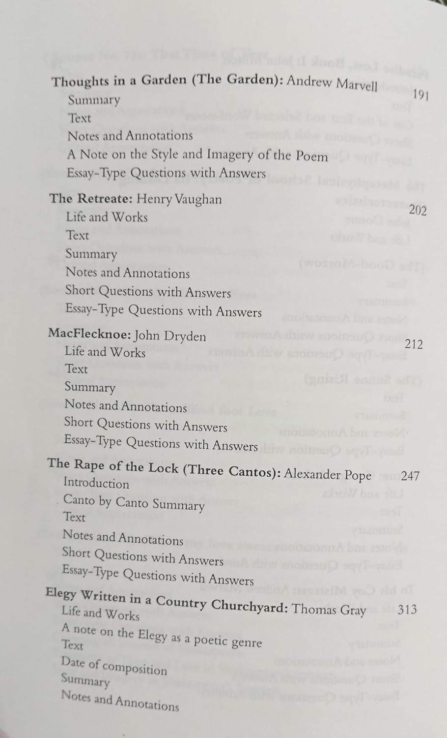 Studies in Select Poems (Elizabethan to Pre- Romantic) - Retail Maharaj