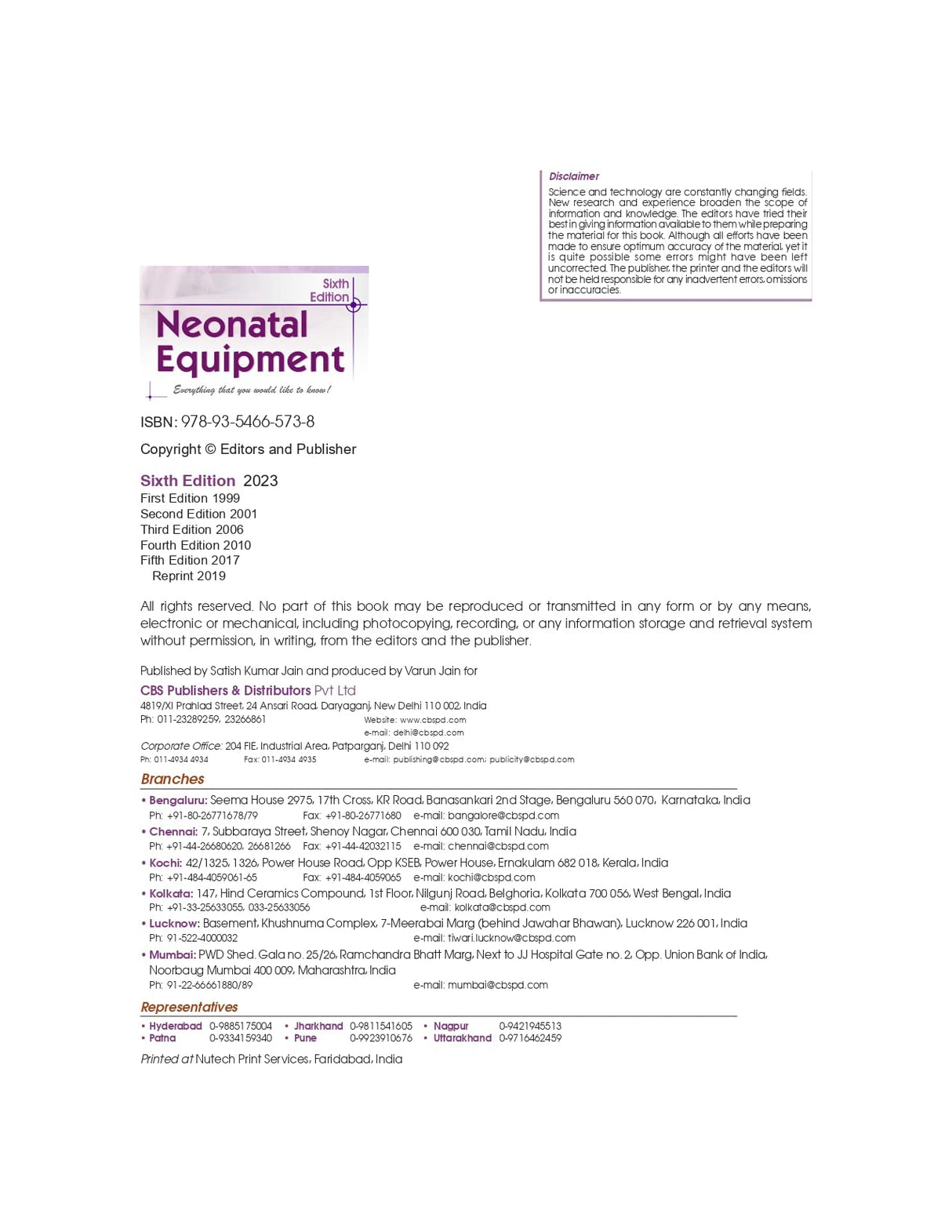 Neonatal Equipment 6Ed (Pb 2023)