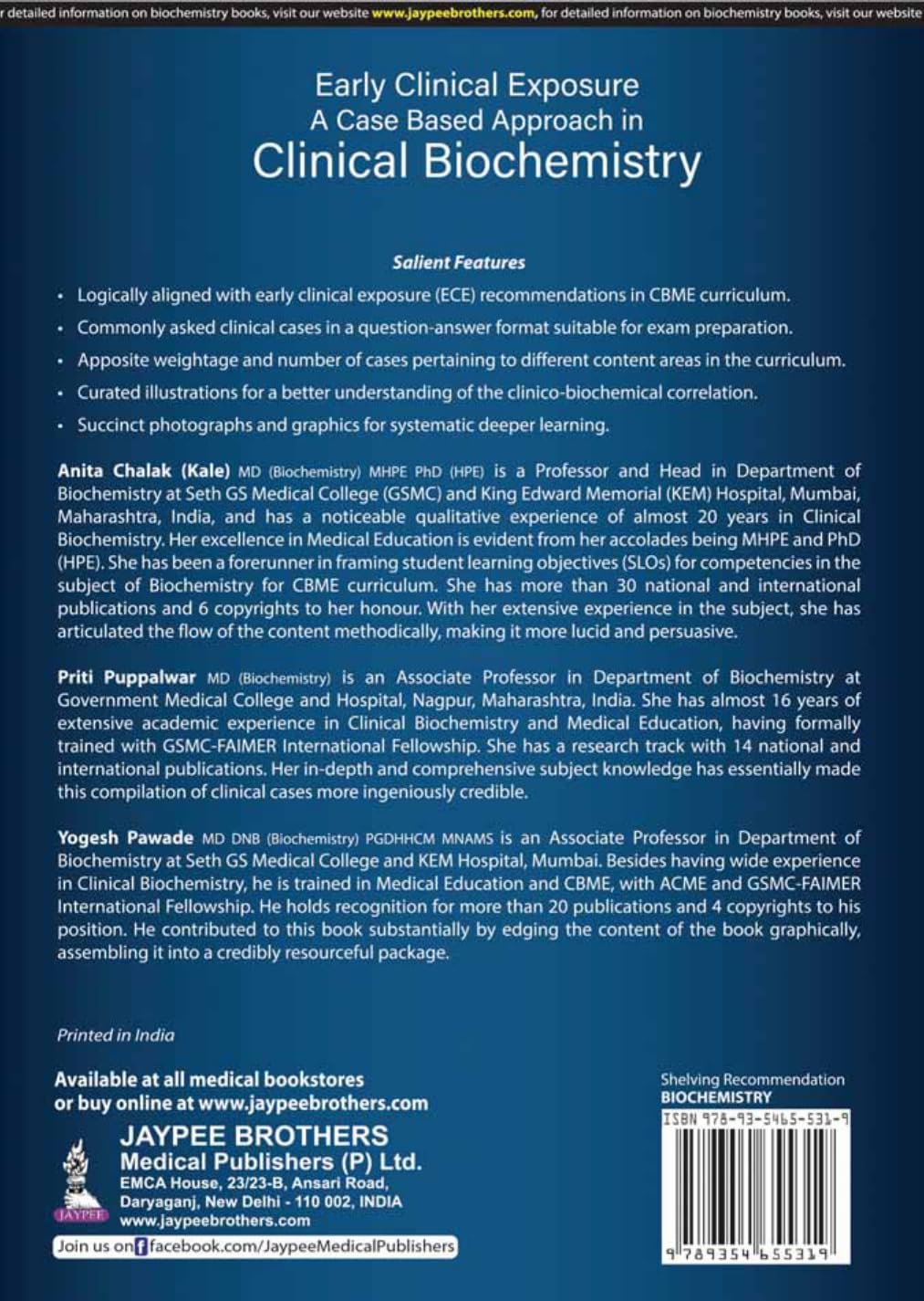 EARLY CLINICAL EXPOSURE: A CASE BASED APPROACH IN CLINICAL BIOCHEMISTRY