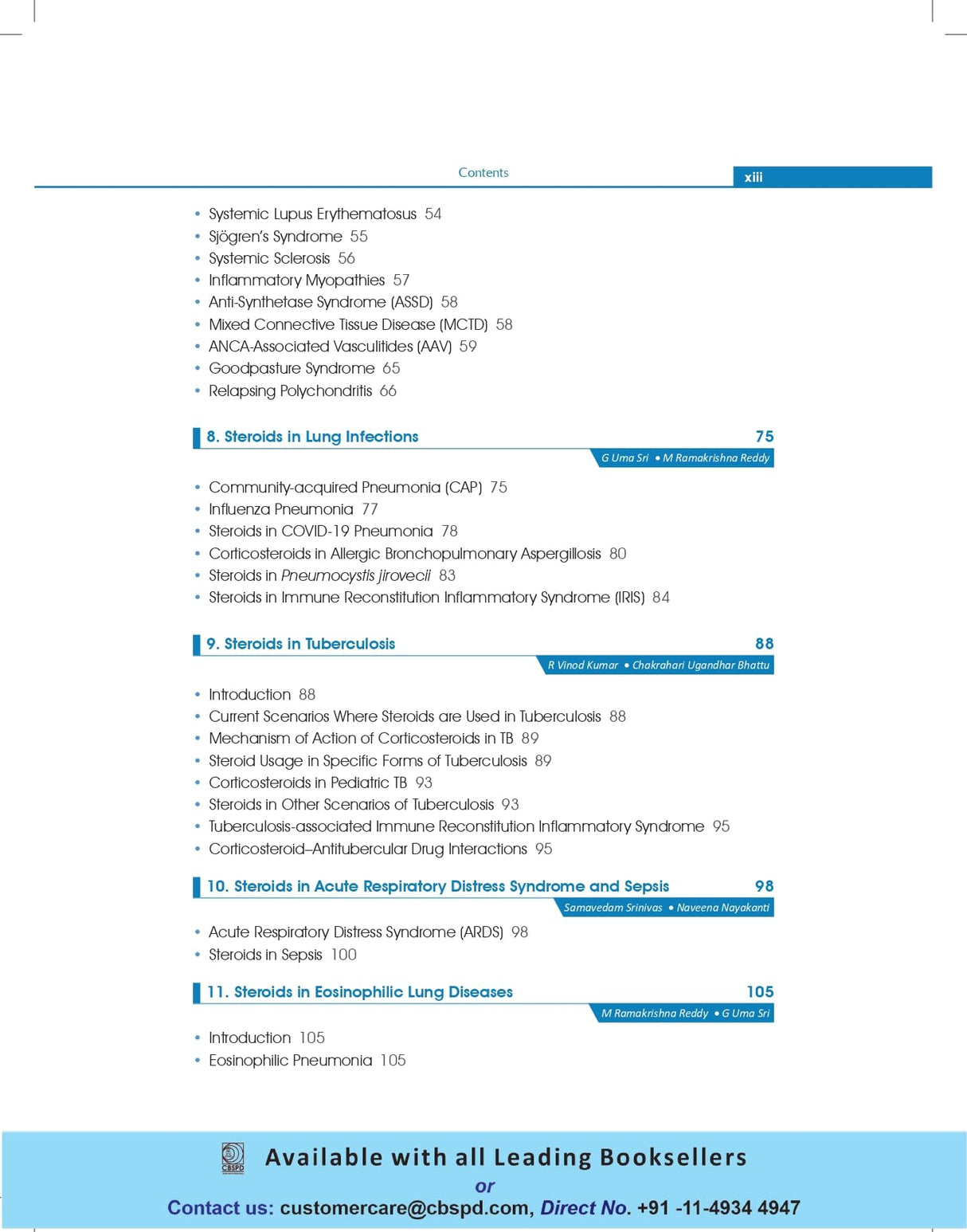 Steroids in lung diseases