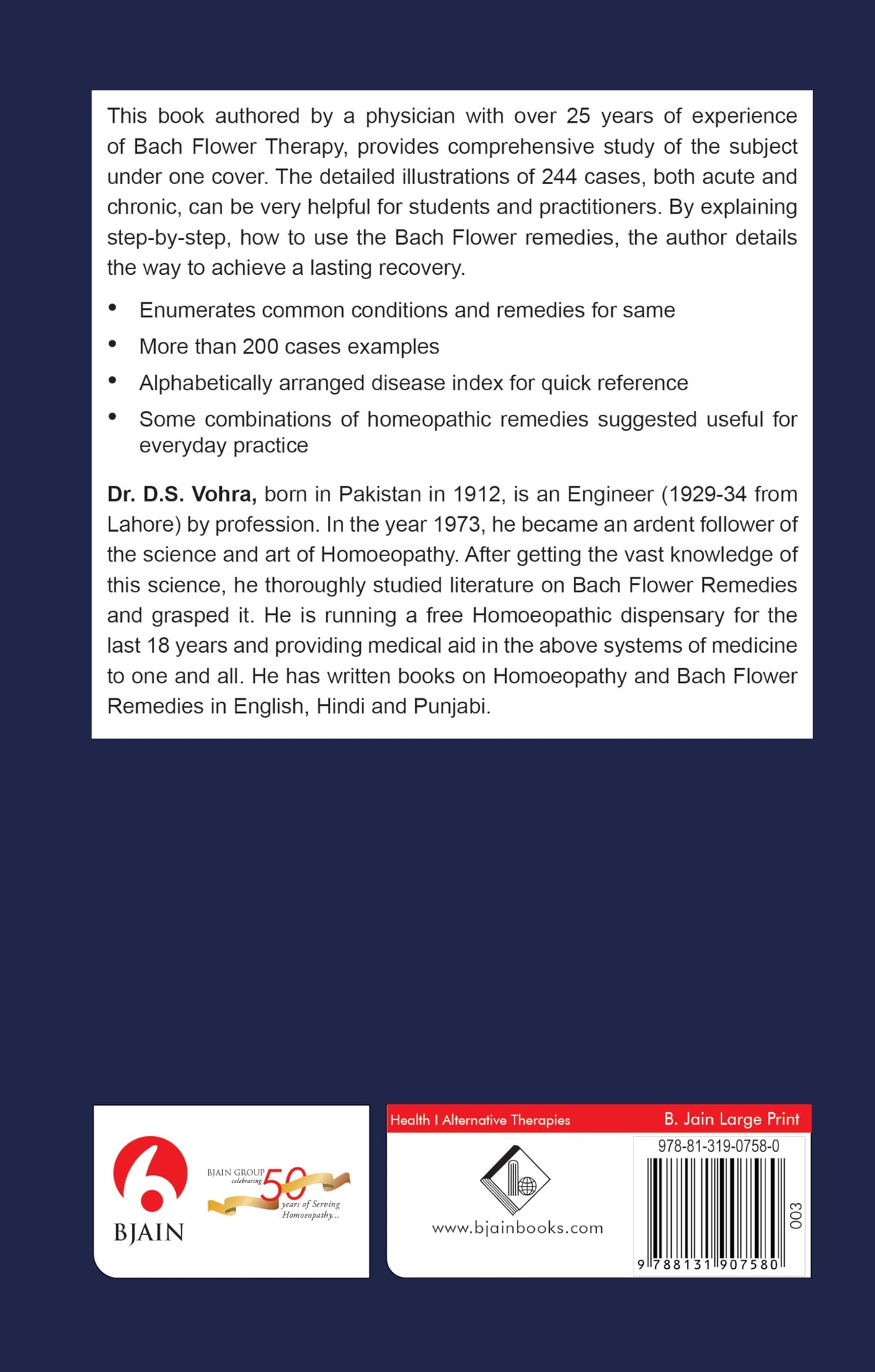 Homoeo Bach Therapy - A Therapy Comprising use of Homeopathic Remedies and Bach Flower Remedies in the treatment of acute and chronic Psychosomatic Diseases - Retail Maharaj