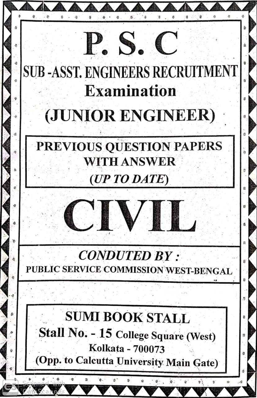 West Bengal P.S.C Junior Engineer (CIVIL) Previous Year Question Papers with Answer in English - Retail Maharaj