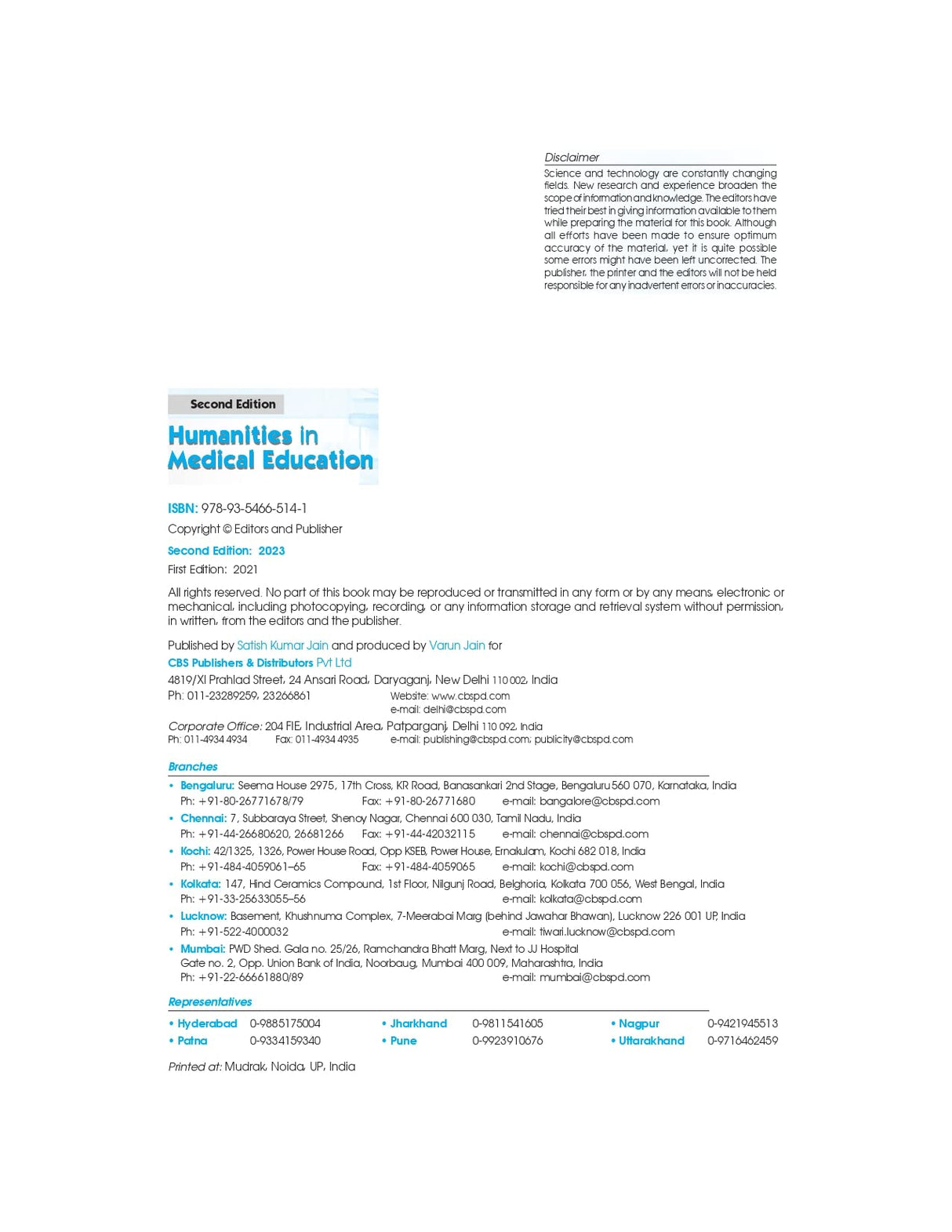 HUMANITIES IN MEDICAL EDUCATION 2ED (PB 2023)