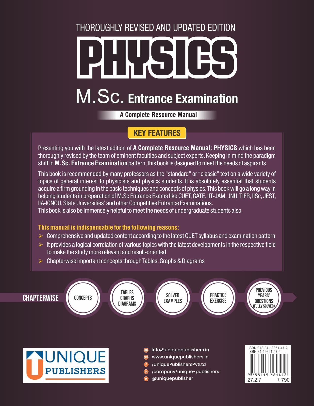 PHYSICS M.Sc Entrance Examination I