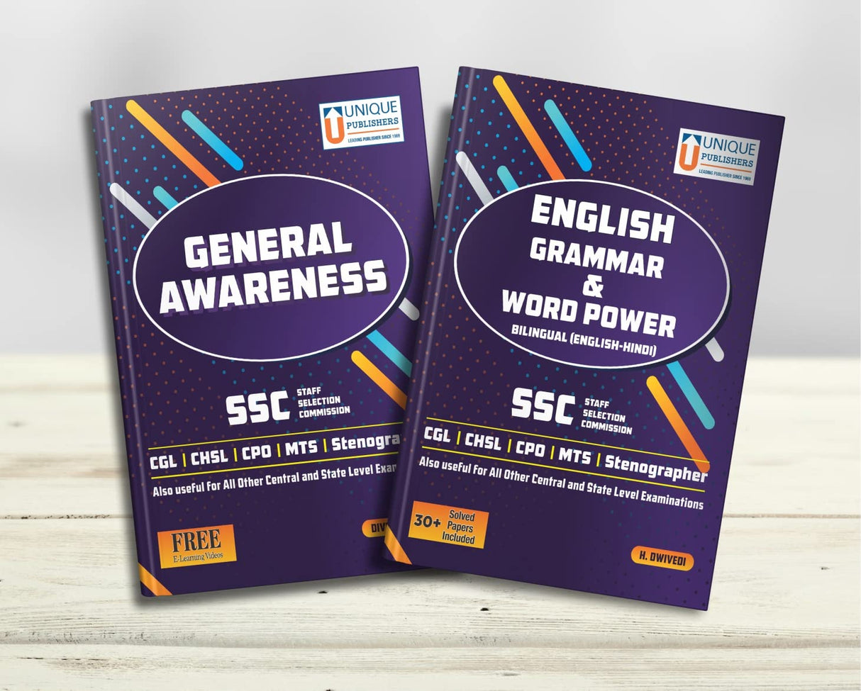 SSC–English Grammar and Word Power & General Awareness Books Combo for SSC, CGL, CHSL, CPO, State SSC & Other Government Competitive Exams | Divya Sharma |