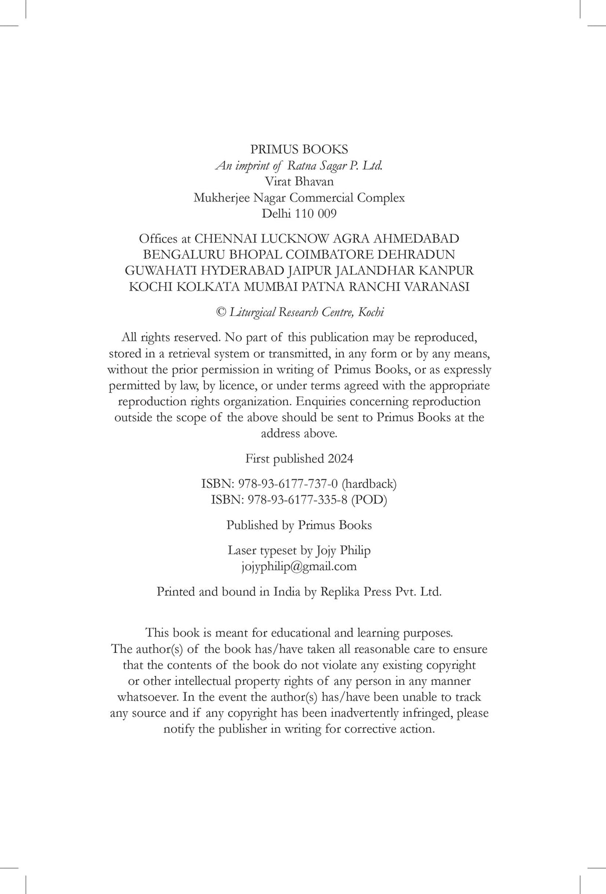 Primus Books - Apostolate of St. Thomas in India - Retail Maharaj