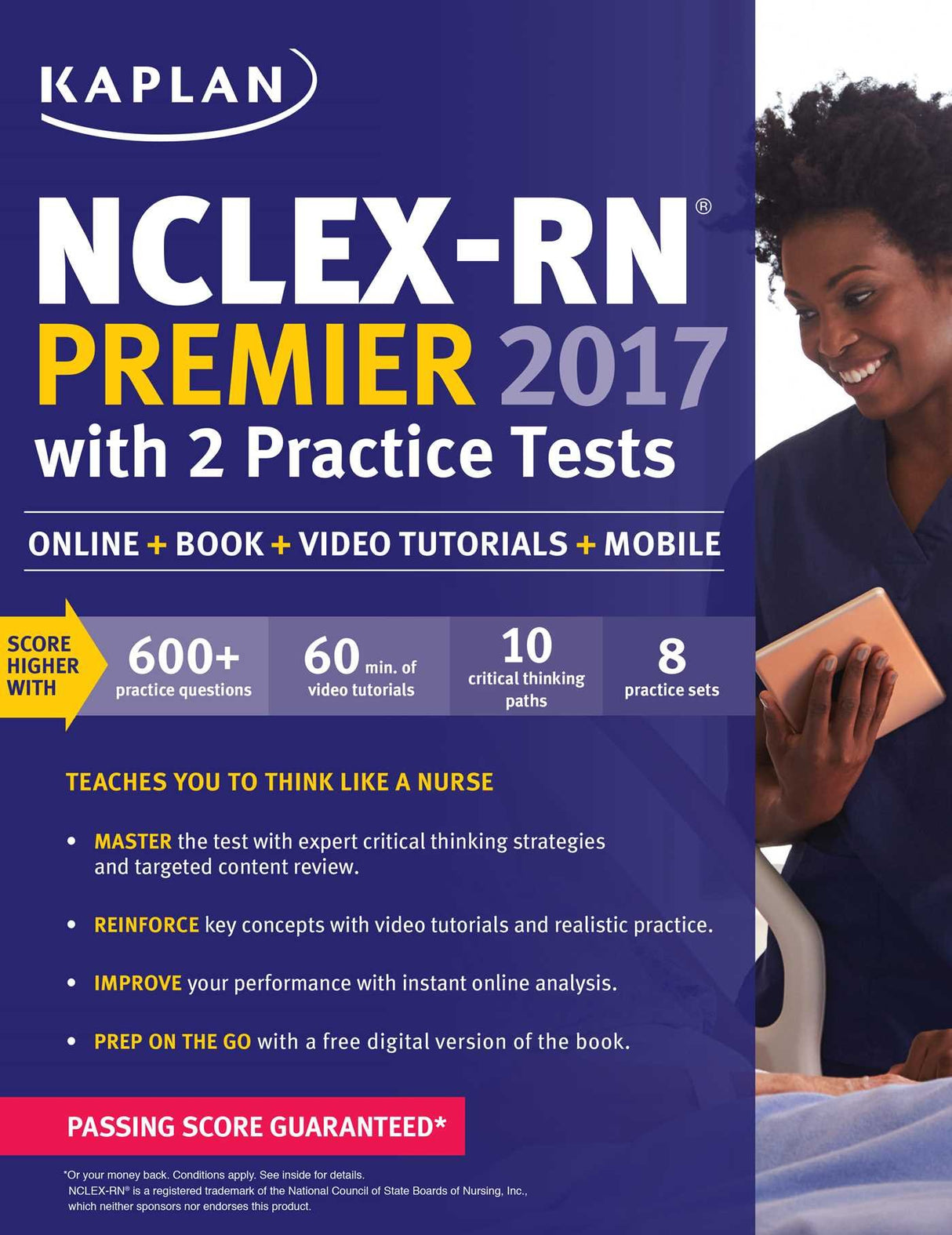 NCLEX-RN PREMIER 2017 WITH 2 PRACTICE TESTS: Online + Book + Video Tutorials + Mobile (Kaplan Test Prep)