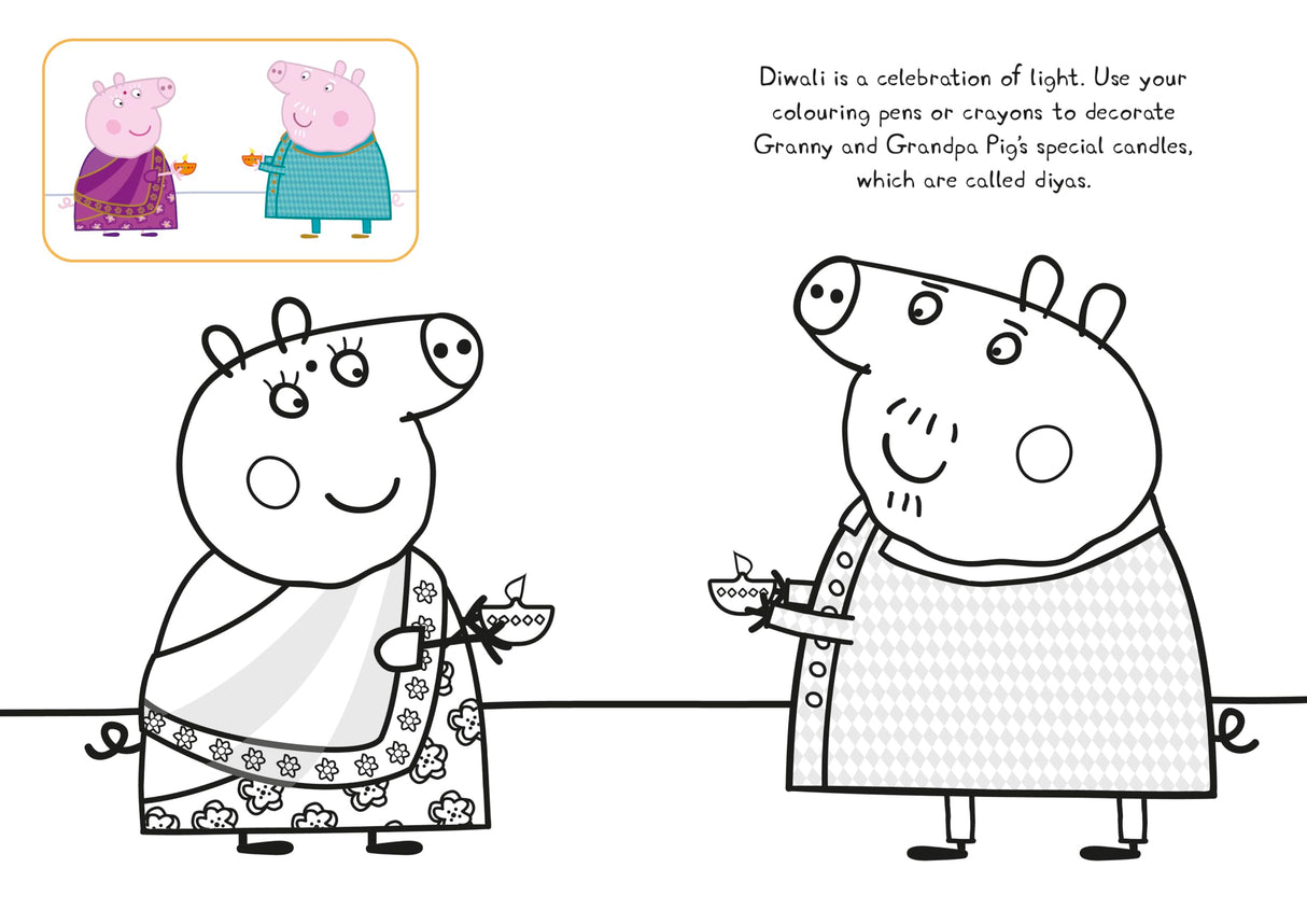 Peppa Pig: Peppa's Diwali Copy Colouring | Fun Festive Activity Book for Kids Aged 3+ | Celebrate Diwali with Peppa and Friends | Great Gift for Little Artists - Retail Maharaj