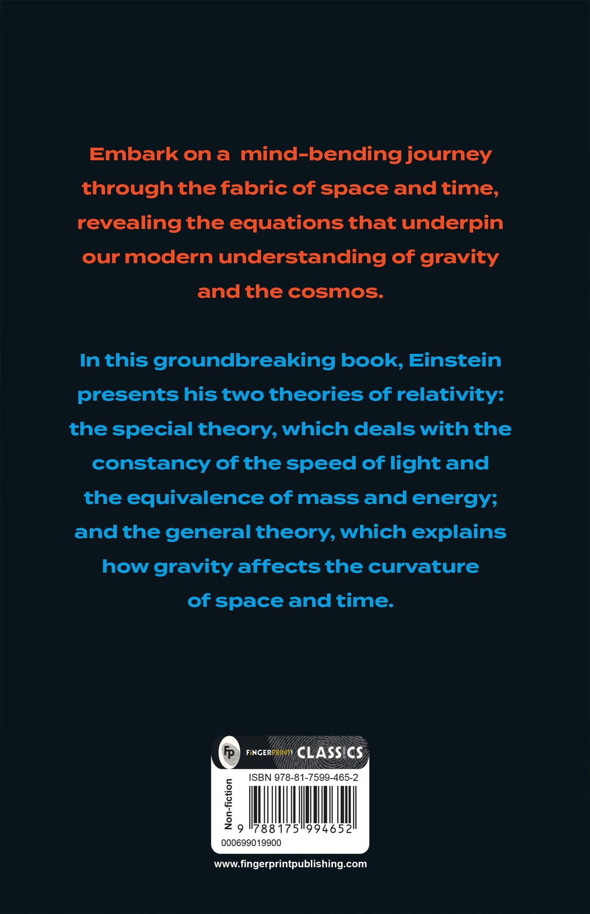 Relativity: The Special And The General Theory by Albert Einstein - Theory of Relativity | Physics and Astrophysics | Space and Time | General Relativity | Scientific Explanation | Albert Einstein Books - Retail Maharaj