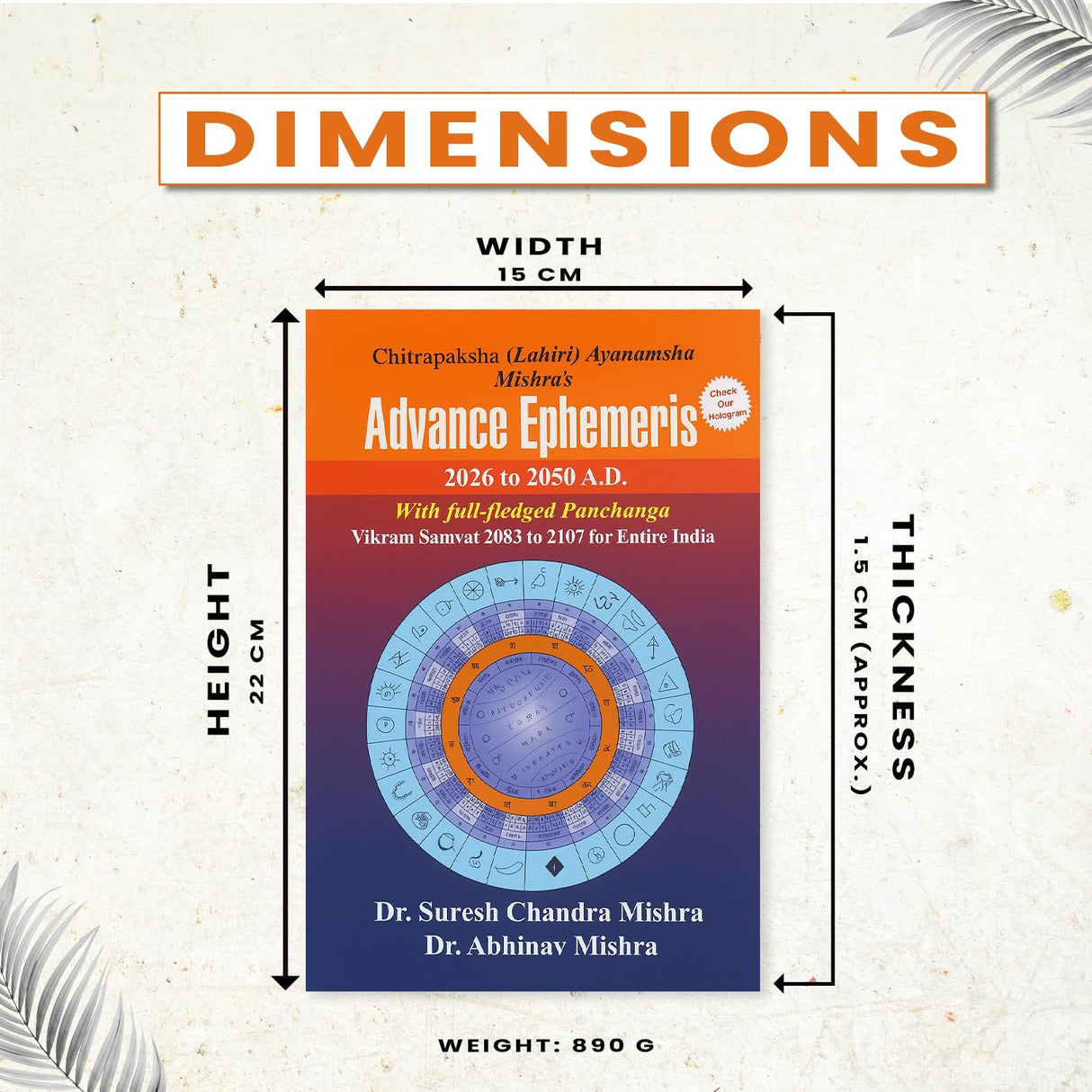 Mishra's Advance Ephemeris 2026-2050, Astrological Reference Book - Retail Maharaj