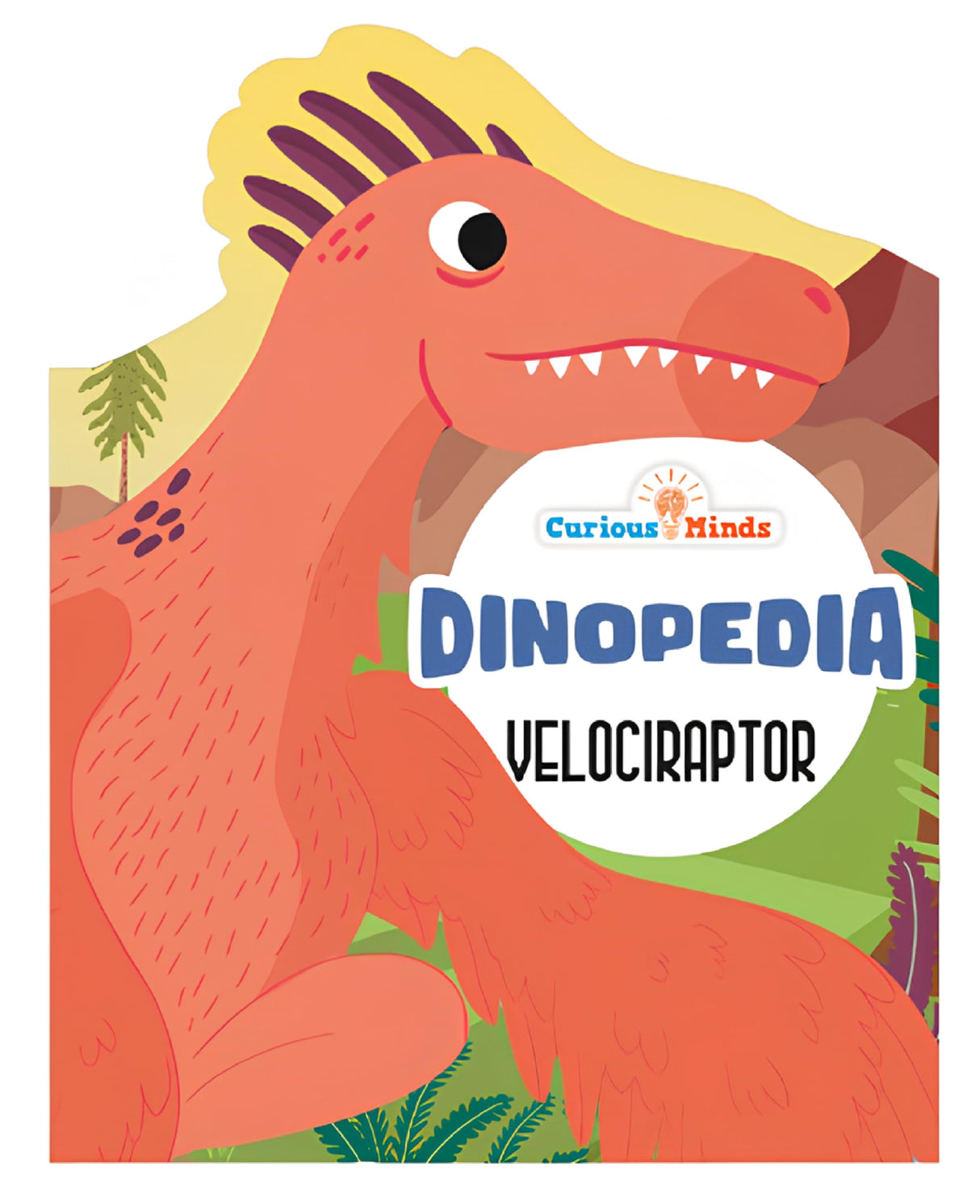 Set of 4 Children Dinosaur Encyclopedia Die Cut Books for 5+ | Dinopedia- T REX, DIPLODOCUS,TRICERATOPS,VELOCIRAPTOR - Retail Maharaj