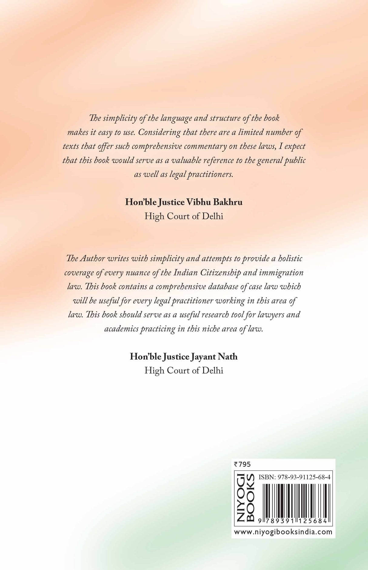 Indian Citizenship and Immigration Law (P.B) - Retail Maharaj