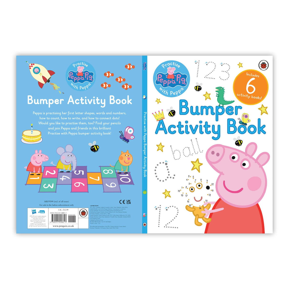 Peppa Pig: Practise with Peppa: Bumper Activity Book (Set of 6) | Practise and Play with 100+ Fun Activities - Writing, Drawing, and Counting | Ideal Gift for Young Peppa Pig Fans - Retail Maharaj
