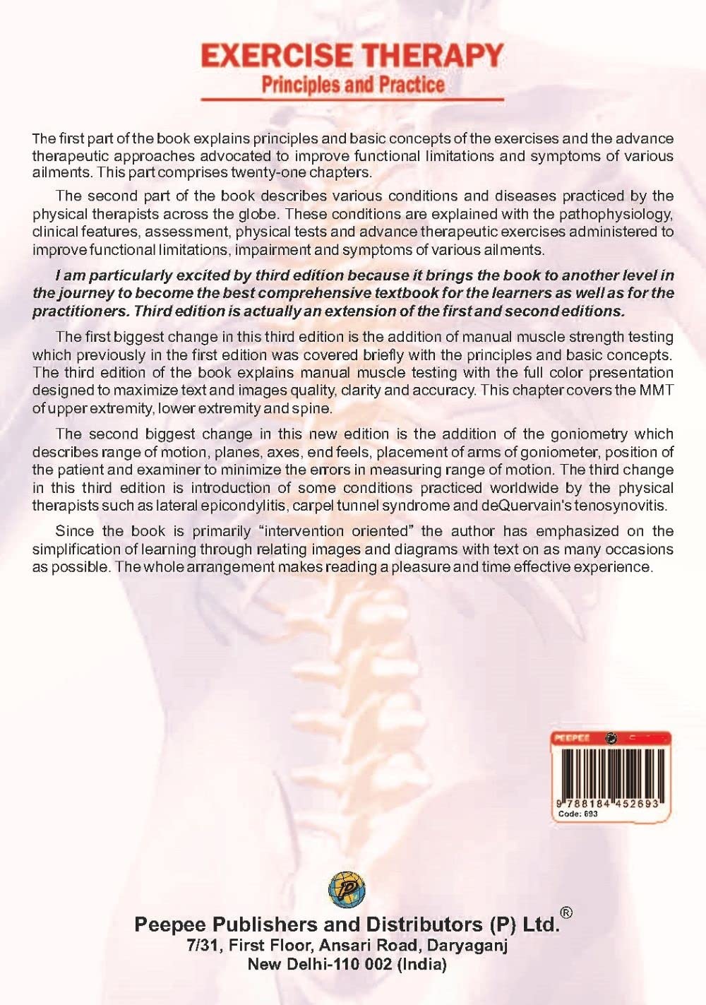 Exercise Therapy principles and practice 3rd edition