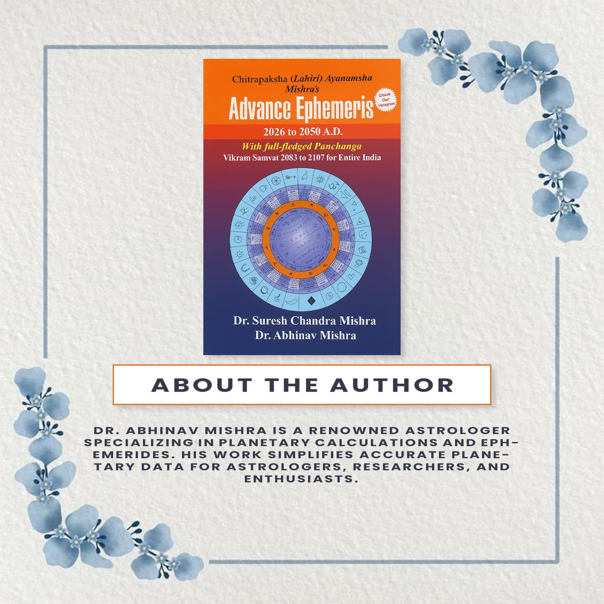 Mishra's Advance Ephemeris 2026-2050, Astrological Reference Book - Retail Maharaj