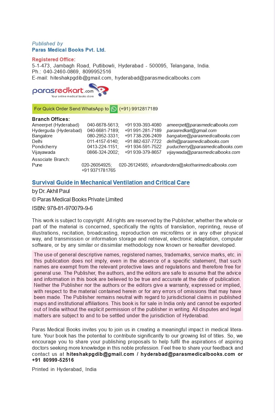 Survival Guide in Mechanical Ventilation and Critical Care 1st/2024