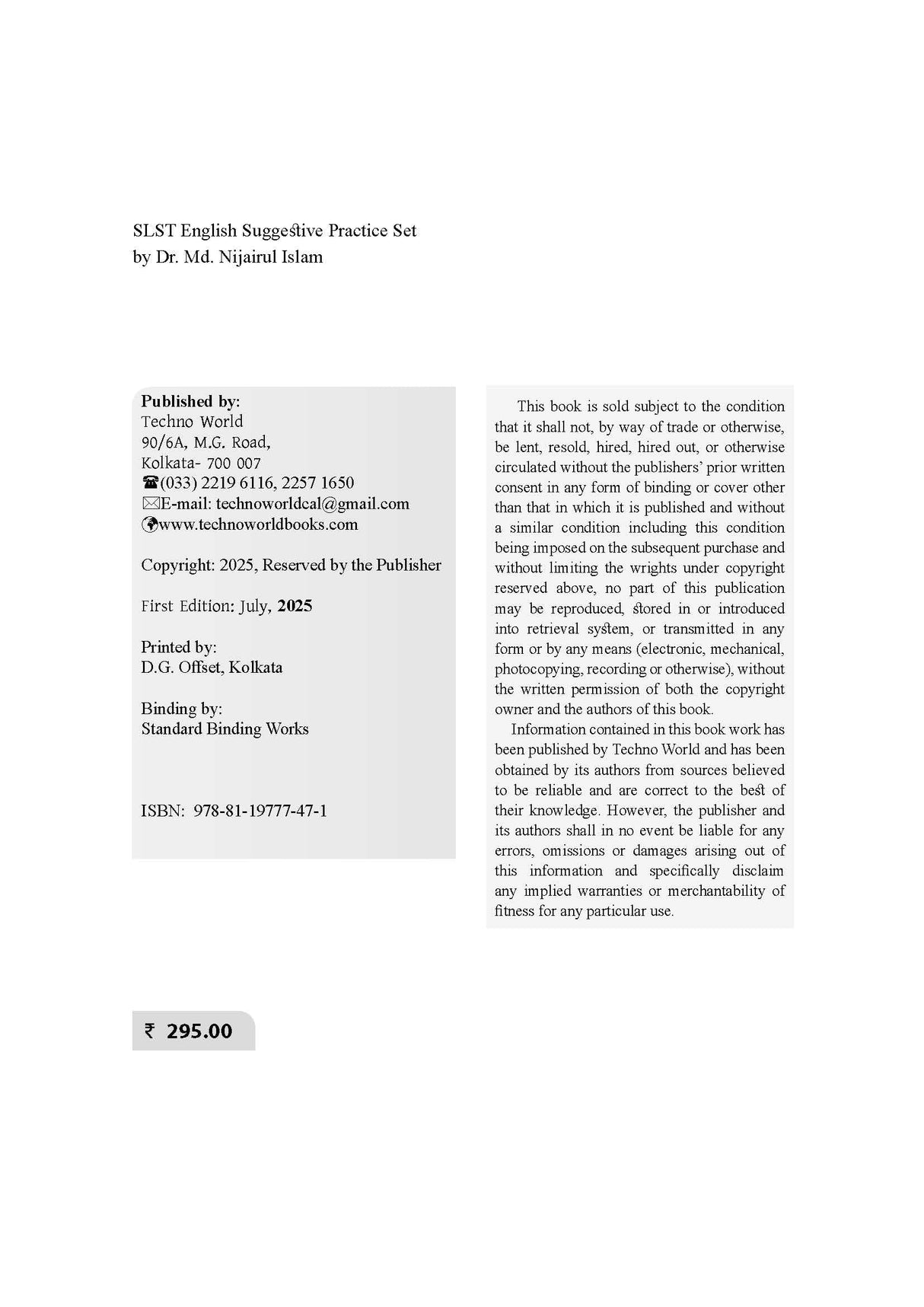 SLST English Practice Set with MCQ & OMR Sheet (IX-X) Level 2025 - Retail Maharaj