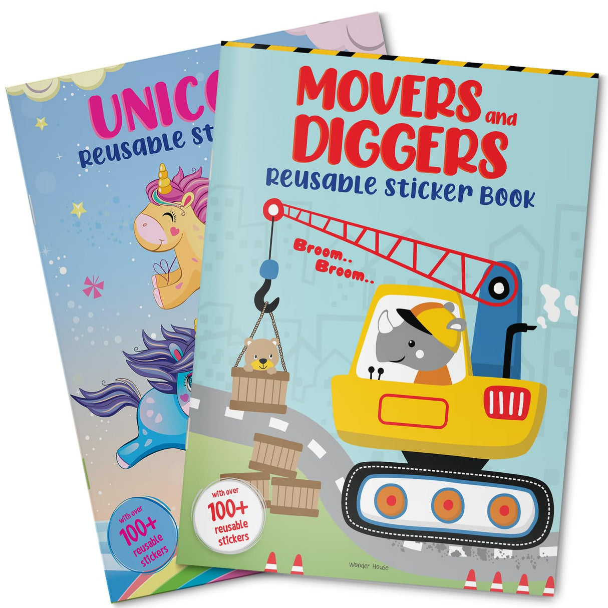 Movers and Diggers Reusable Sticker Book For Children - Retail Maharaj