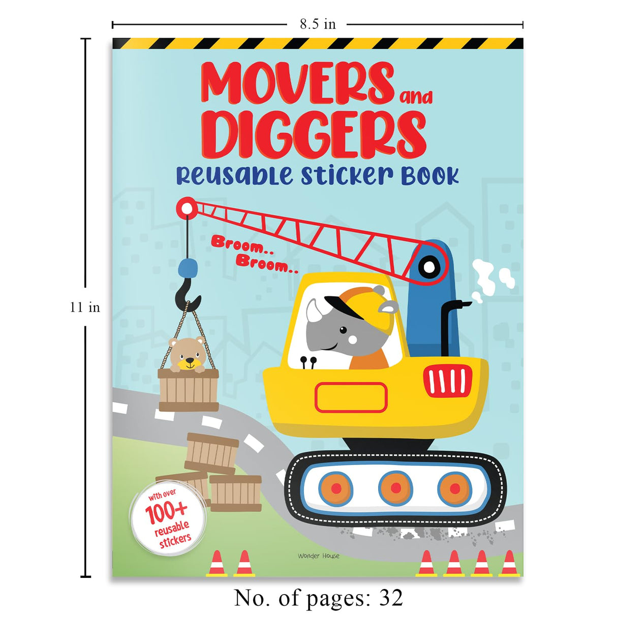 Movers and Diggers Reusable Sticker Book For Children - Retail Maharaj