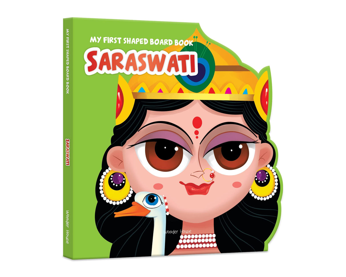My First Shaped Board Book: Illustrated Saraswati Hindu Mythology Picture Book for Kids Age 2+ (Indian Gods and Goddesses) - Retail Maharaj