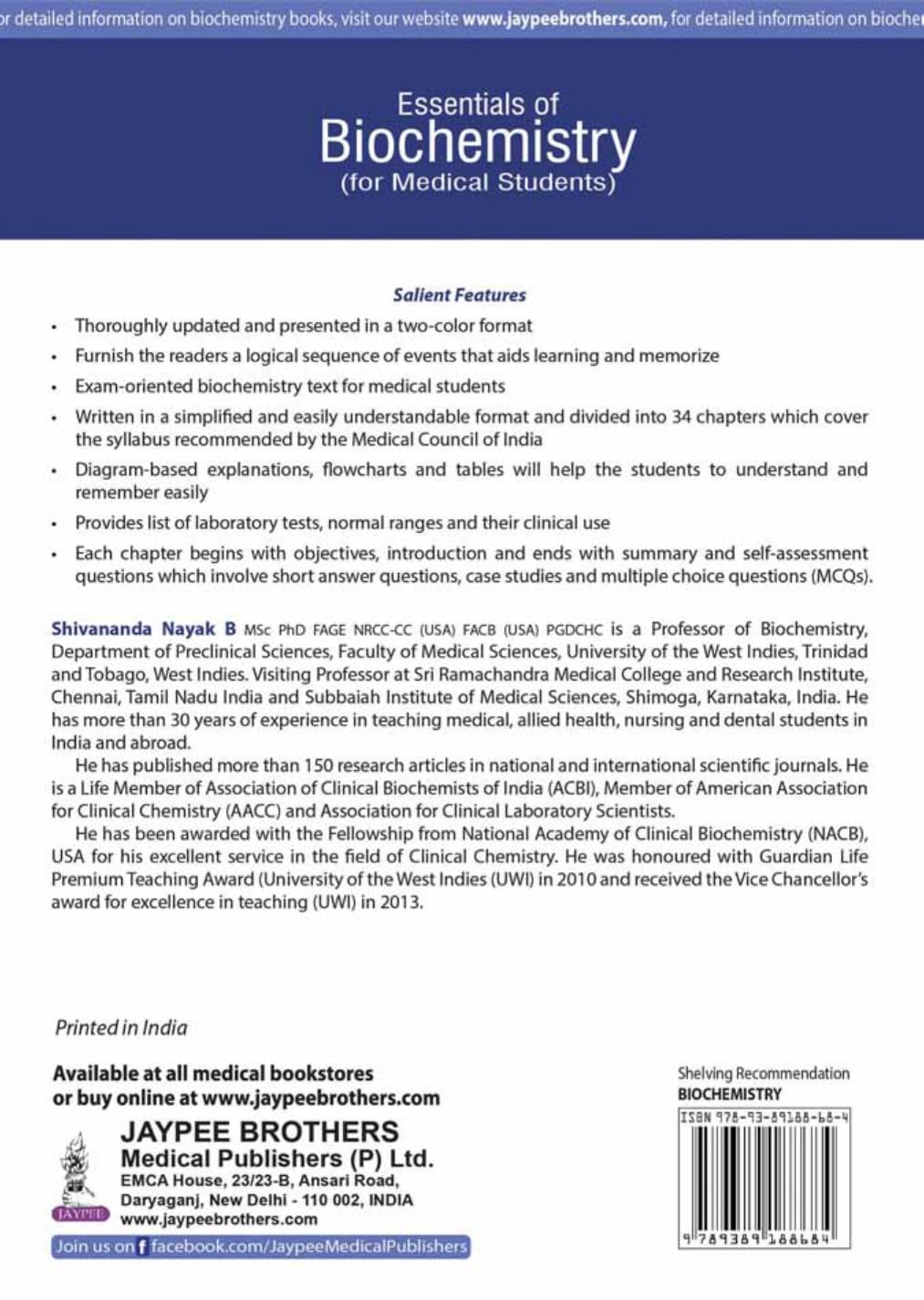ESSENTIALS OF BIOCHEMISTRY (FOR MEDICAL STUDENTS) AS PER THE REVISED NMC CURRICULUM