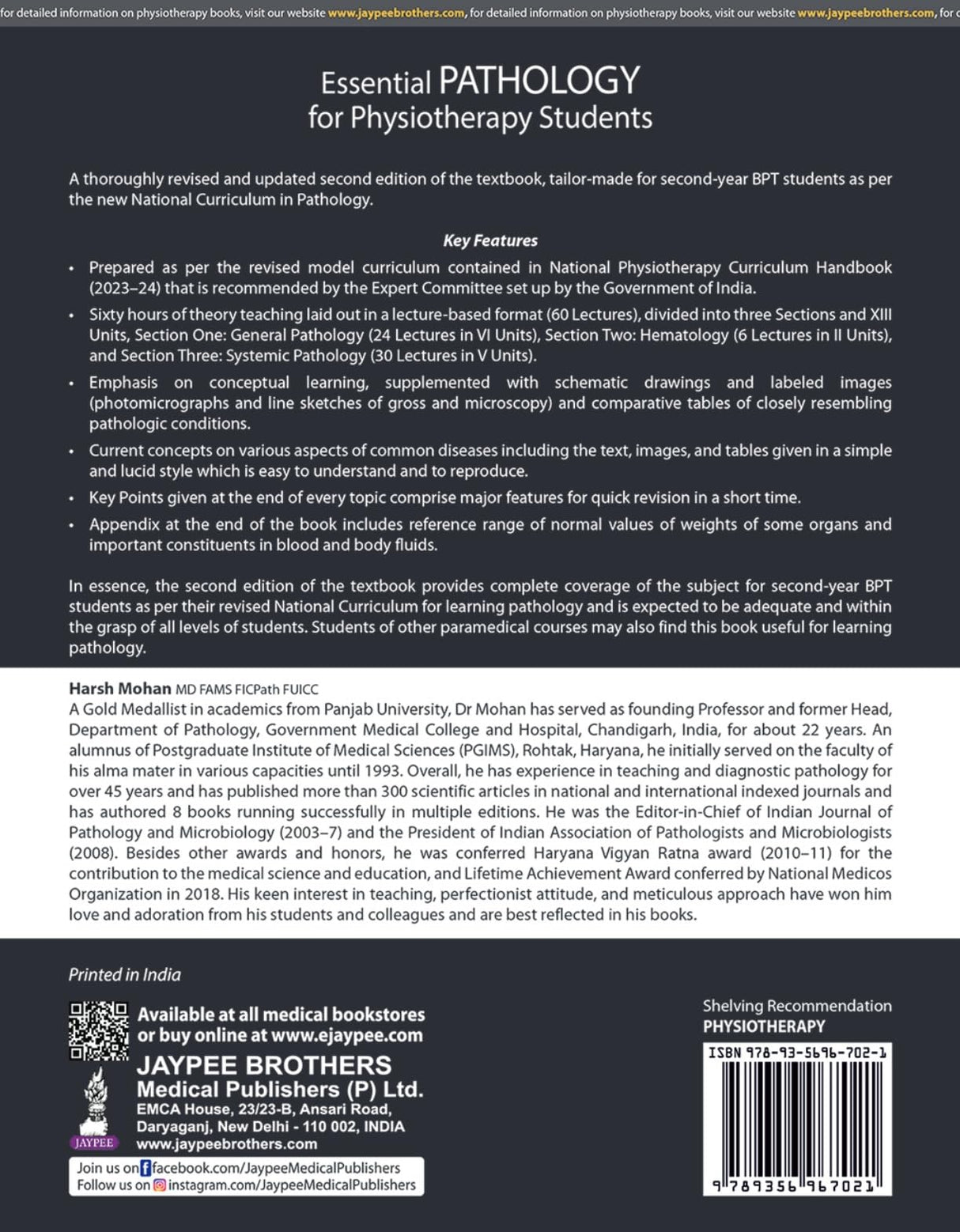 ESSENTIAL PATHOLOGY FOR PHYSIOTHERAPY STUDENTS