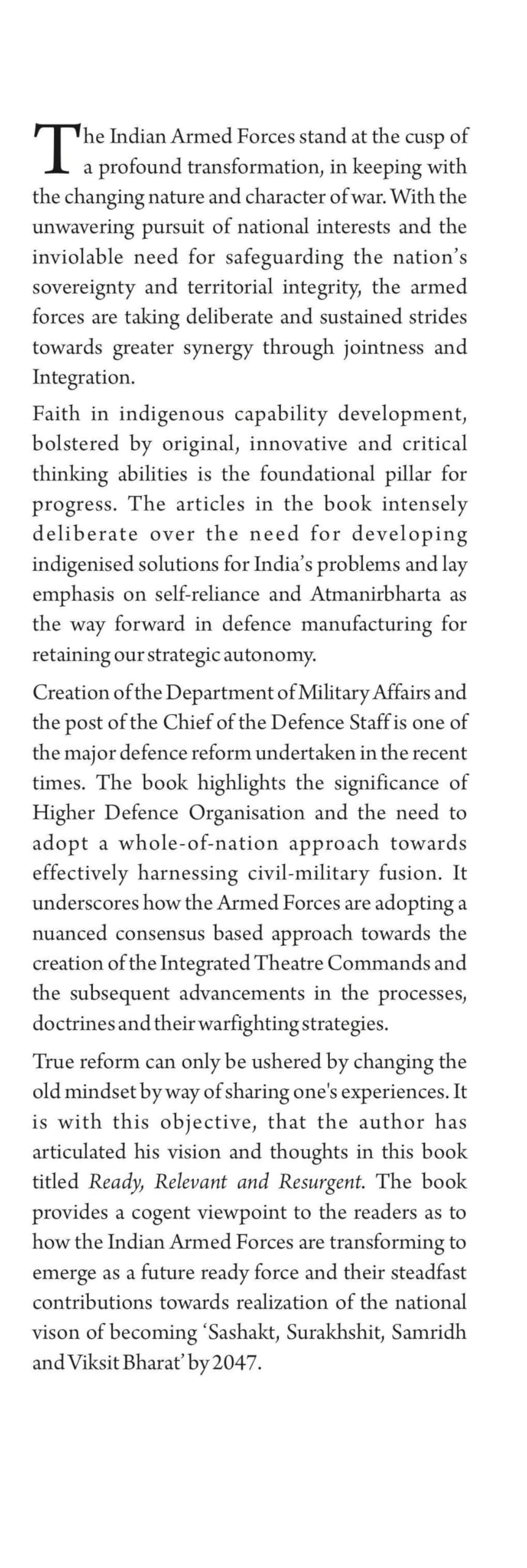 Ready, Relevant and Resurgent: A Blueprint for the transformation of India’s Military - Retail Maharaj