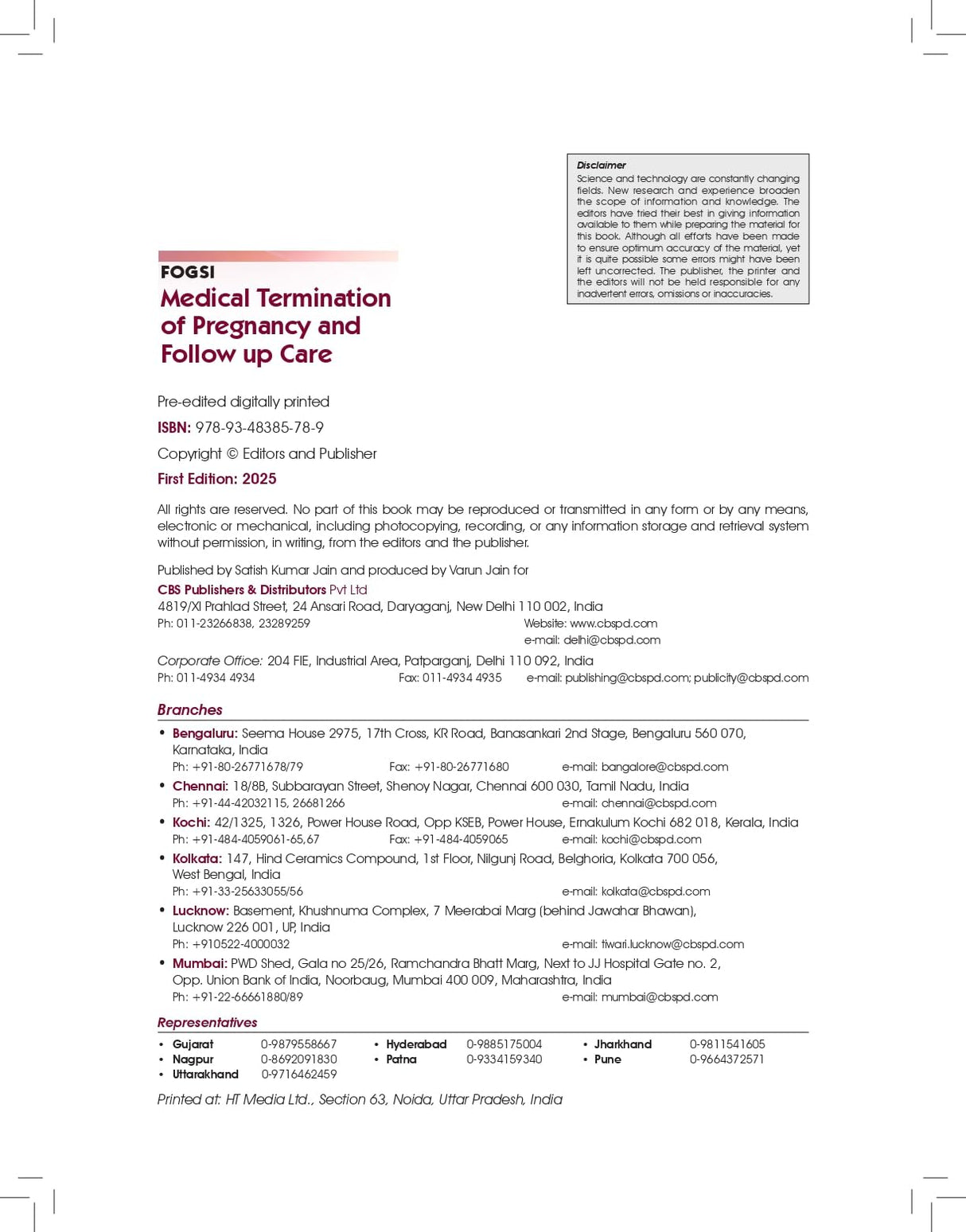 FOGSI | Medical Termination of Pregnancy and Follow Up Care -2025