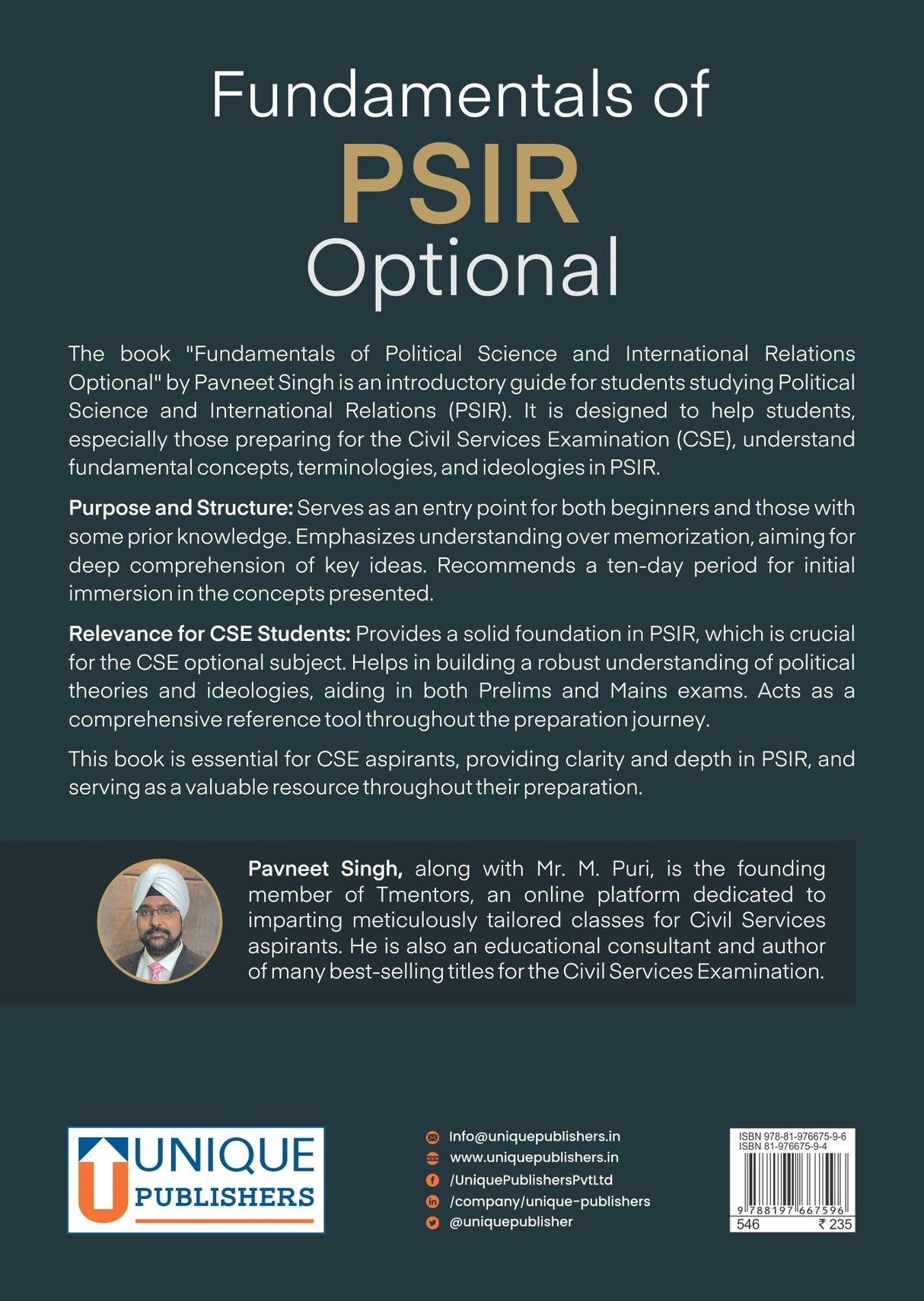 Fundamentals of PSIR Optional By Pavneet Singh for UPSC, UPSC-CSE Exams I